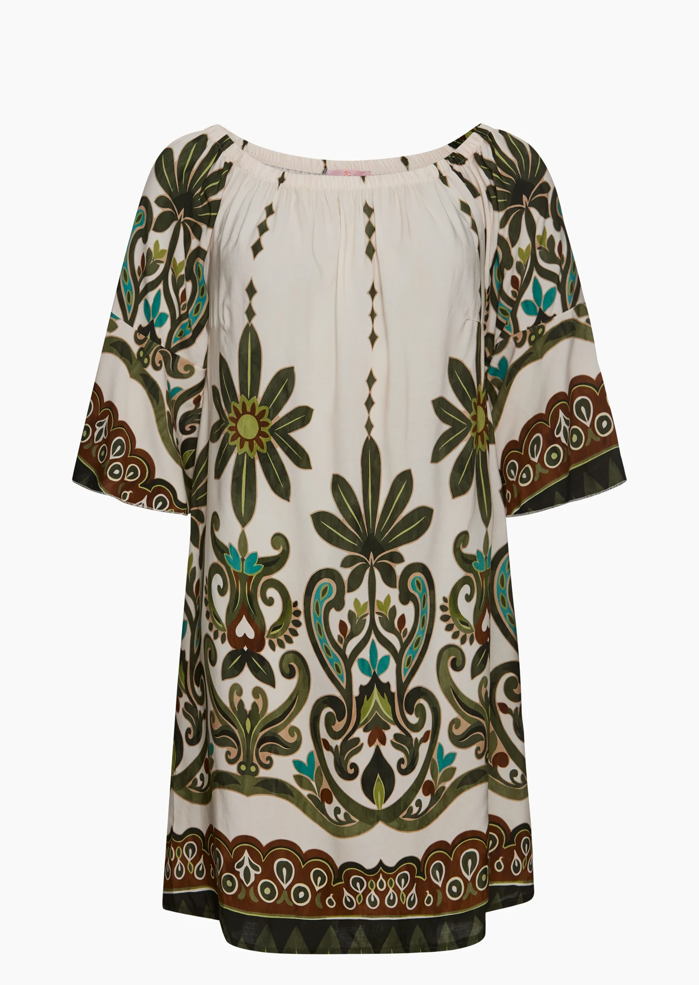 Kleid mit Carmen-Ausschnitt, khaki