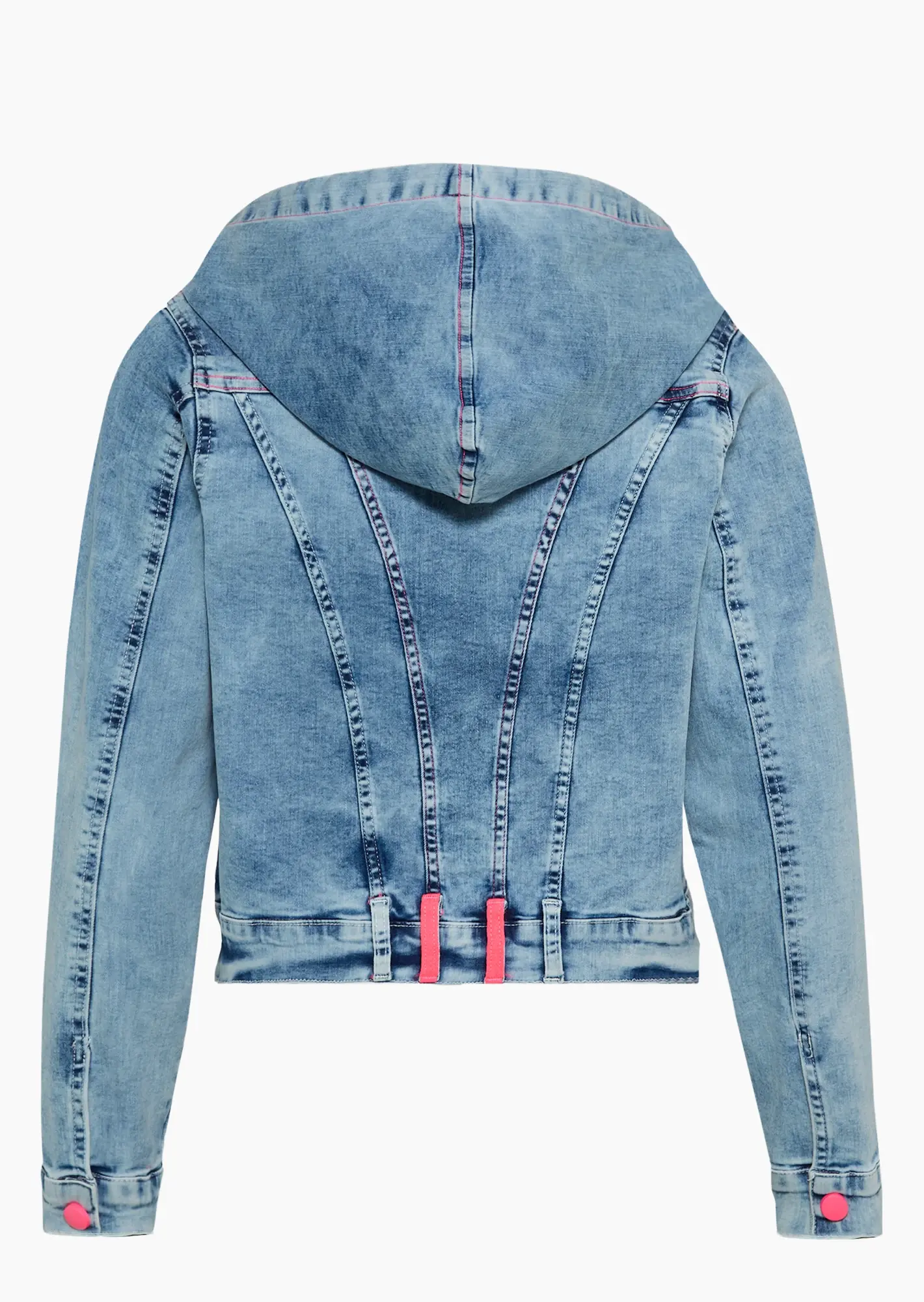 Jeansjacke mit Farbhighlights, bleached denim