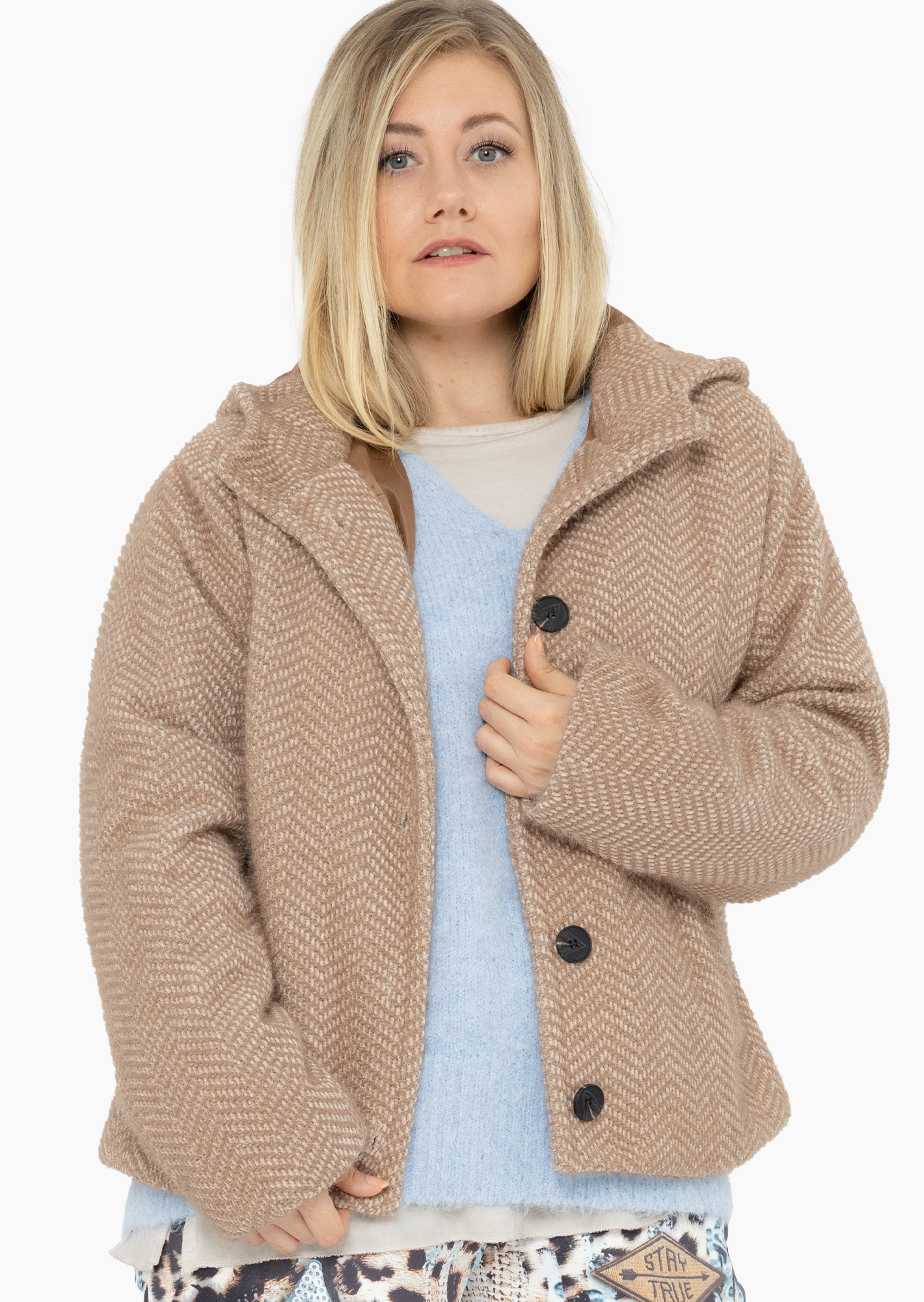 kurze Jacke, cappuccino