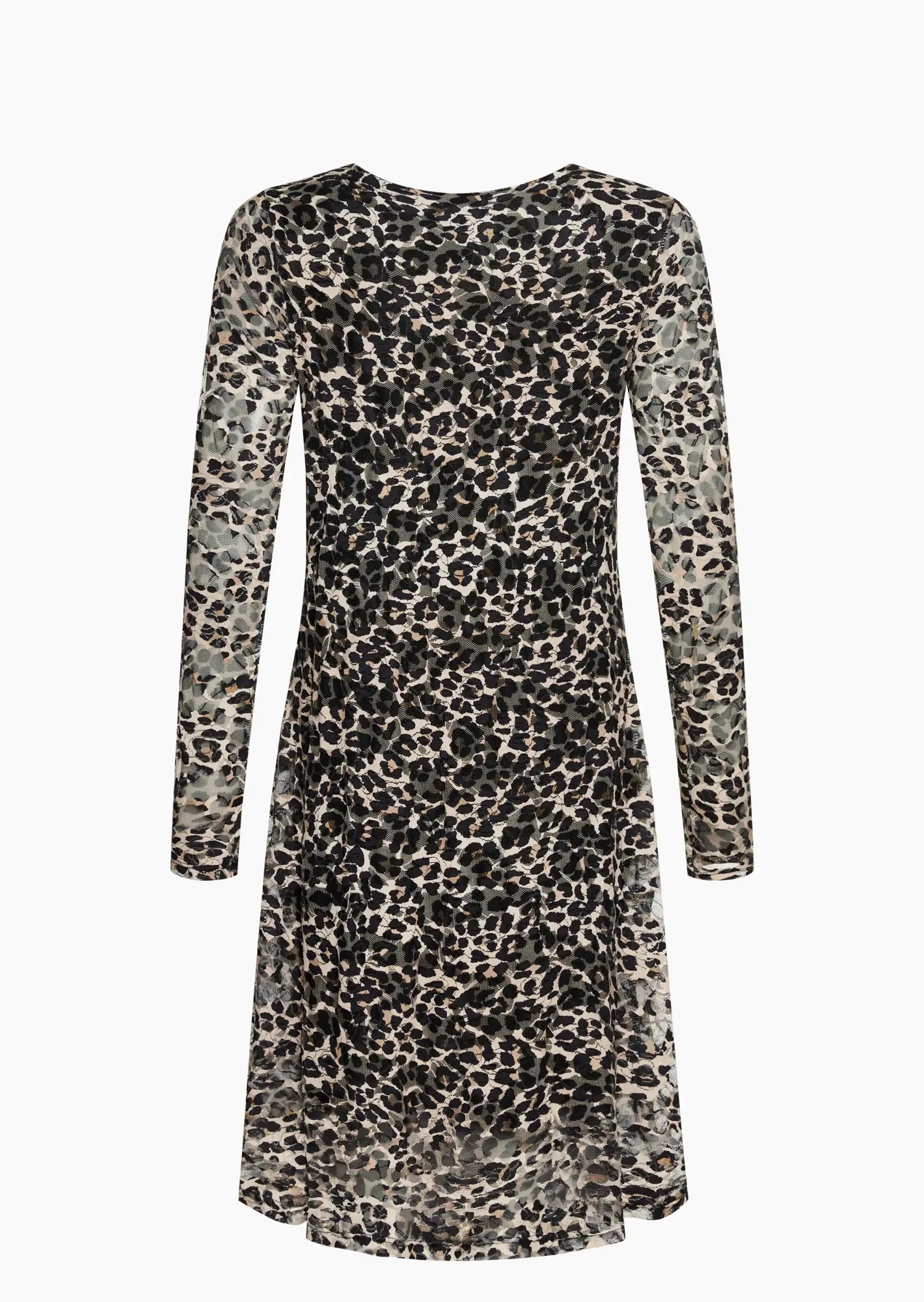 Kleid im Alloverleoprint, crema-schwarz