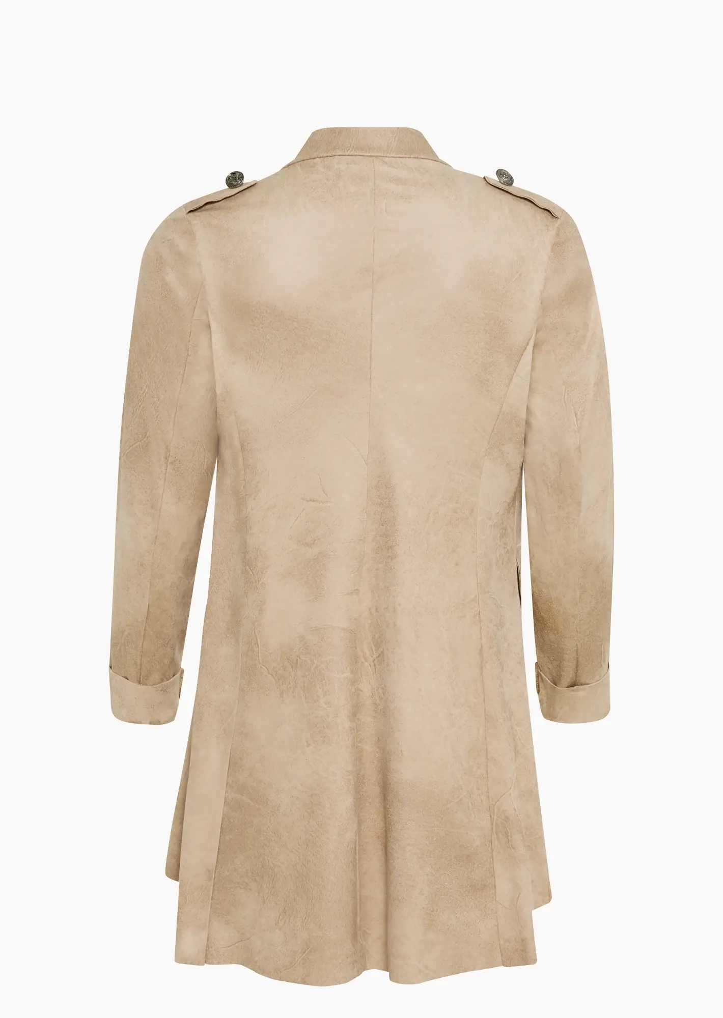 Military-Blazer in Leder-Optik, crema