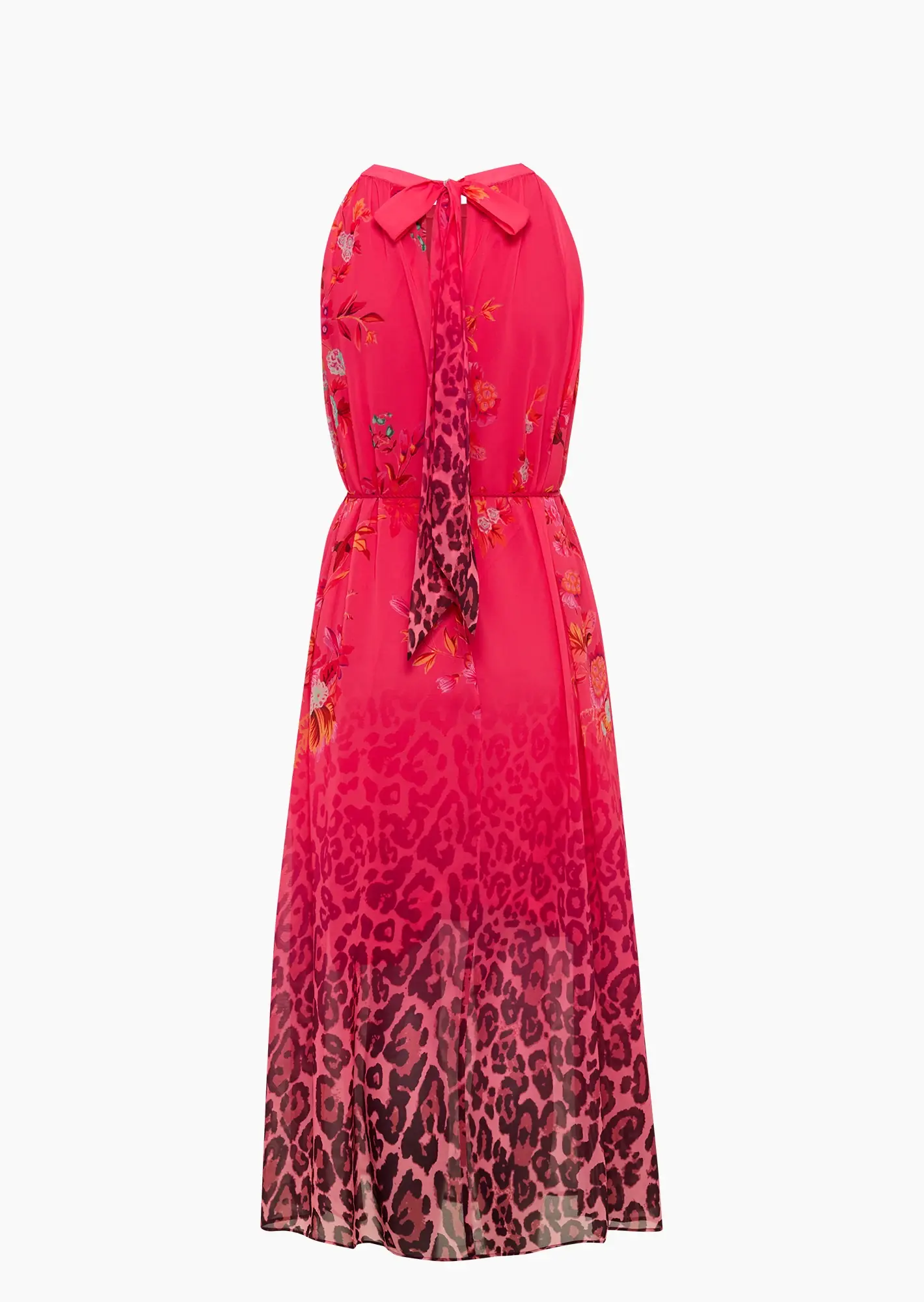 Neckholderkleid mit farbenfrohem Print, pink
