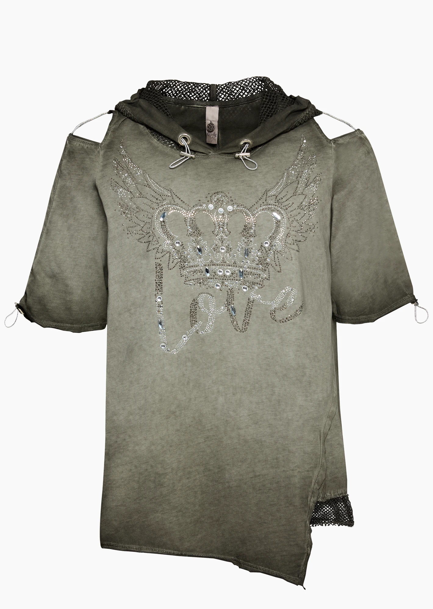 Shirt mit dekorativem Cut-Out, khaki