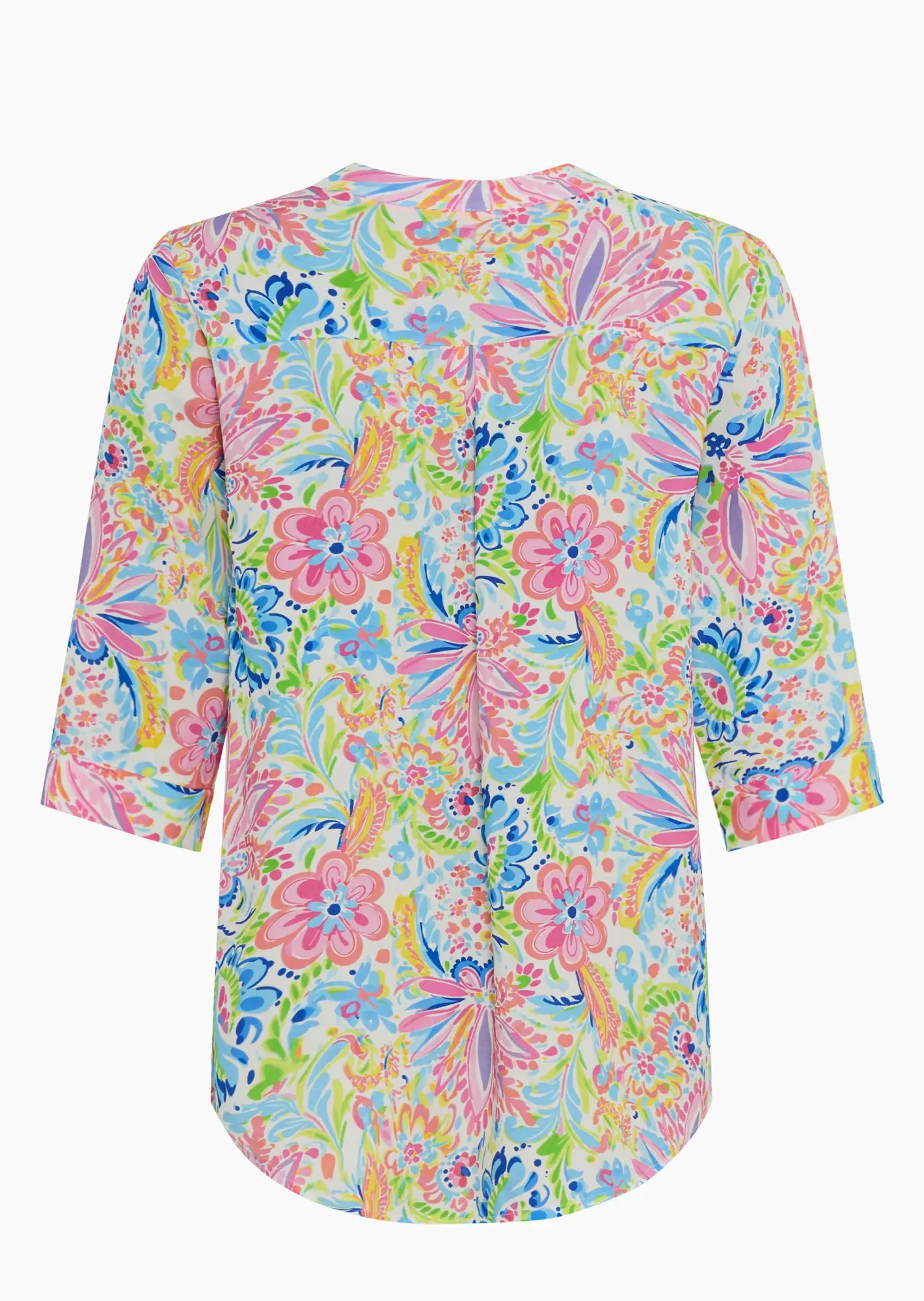 Viskose-Bluse im floralen Print, weiß-bunt