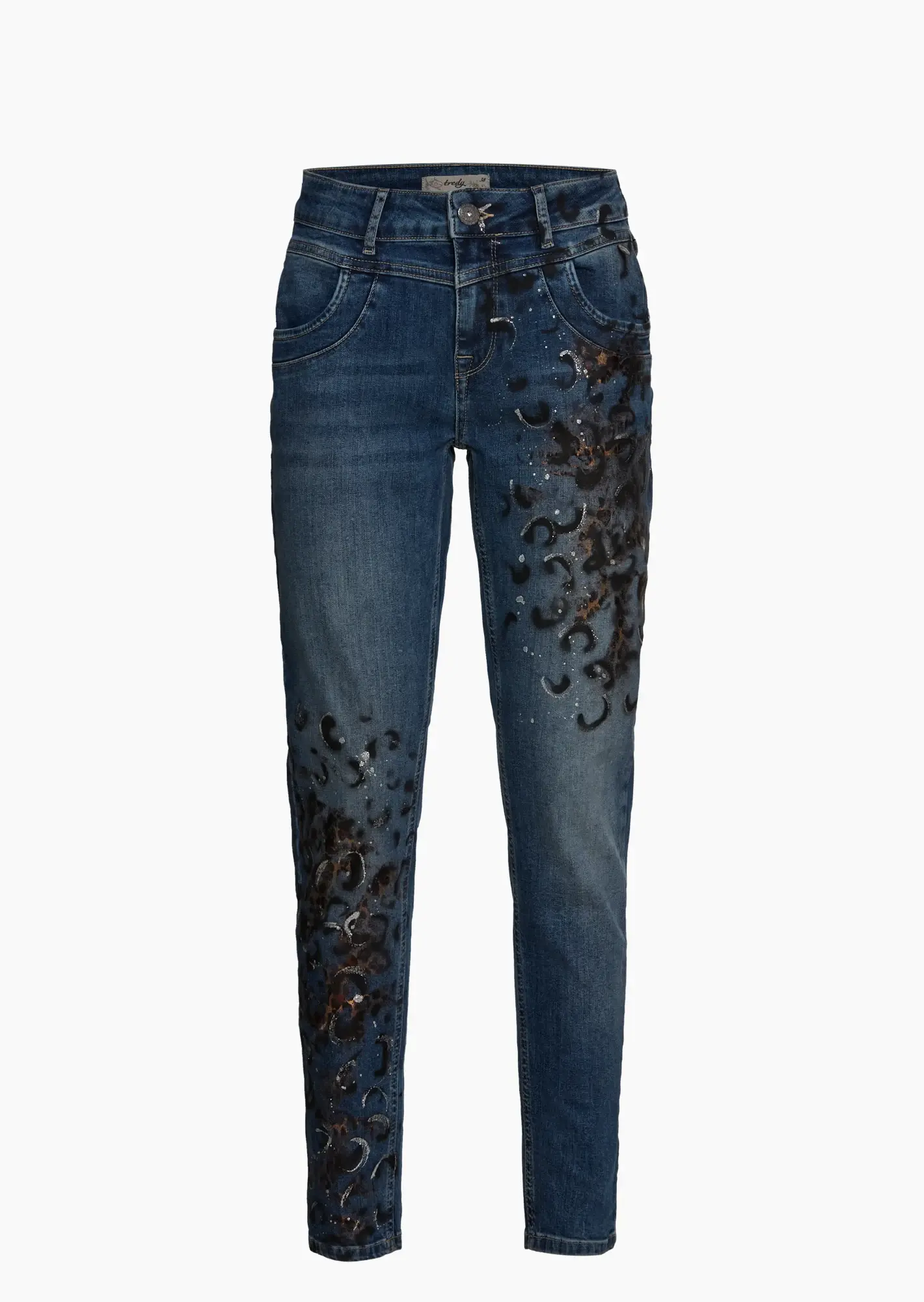 Jeans mit Print, blue denim