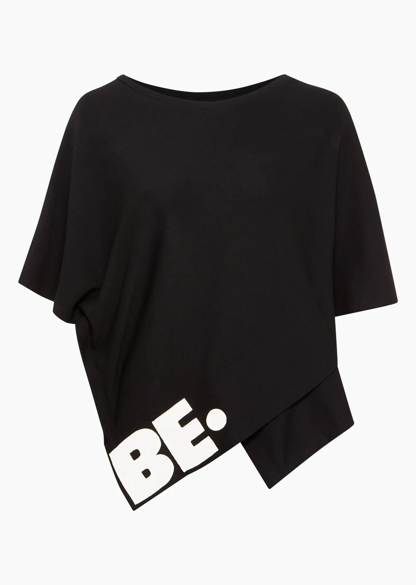 Leichtes Sweatshirt in Asymmetrie, schwarz