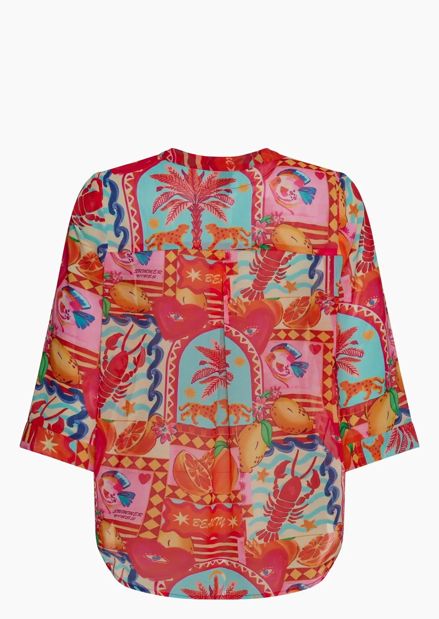 sommerliche Bluse im Alloverprint, bunt