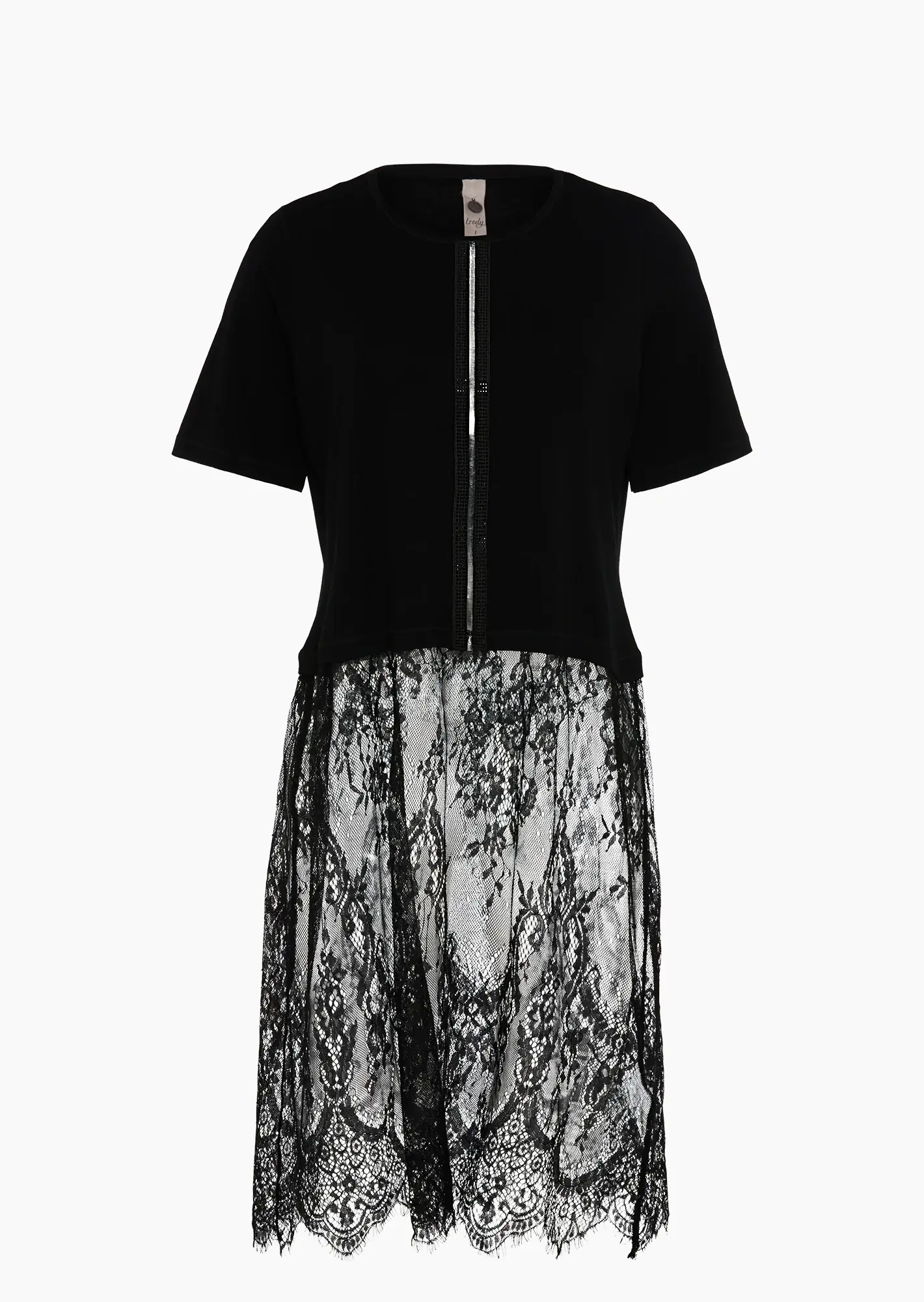 romantisches Shirt im Lagenlook, schwarz