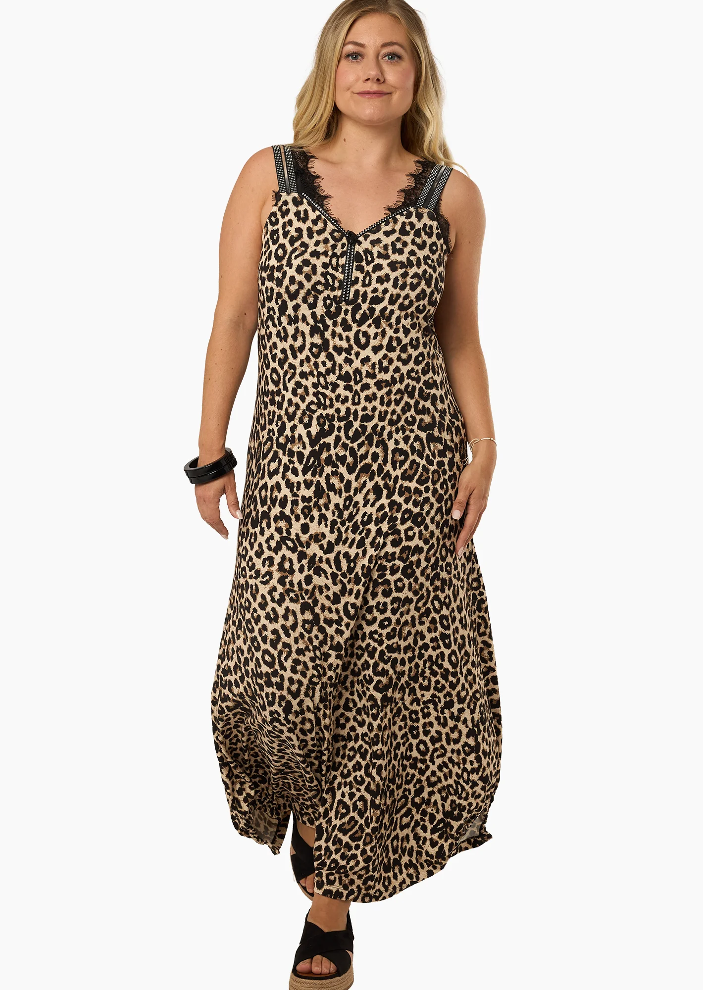 Maxi-Kleid im Leo-Print, 