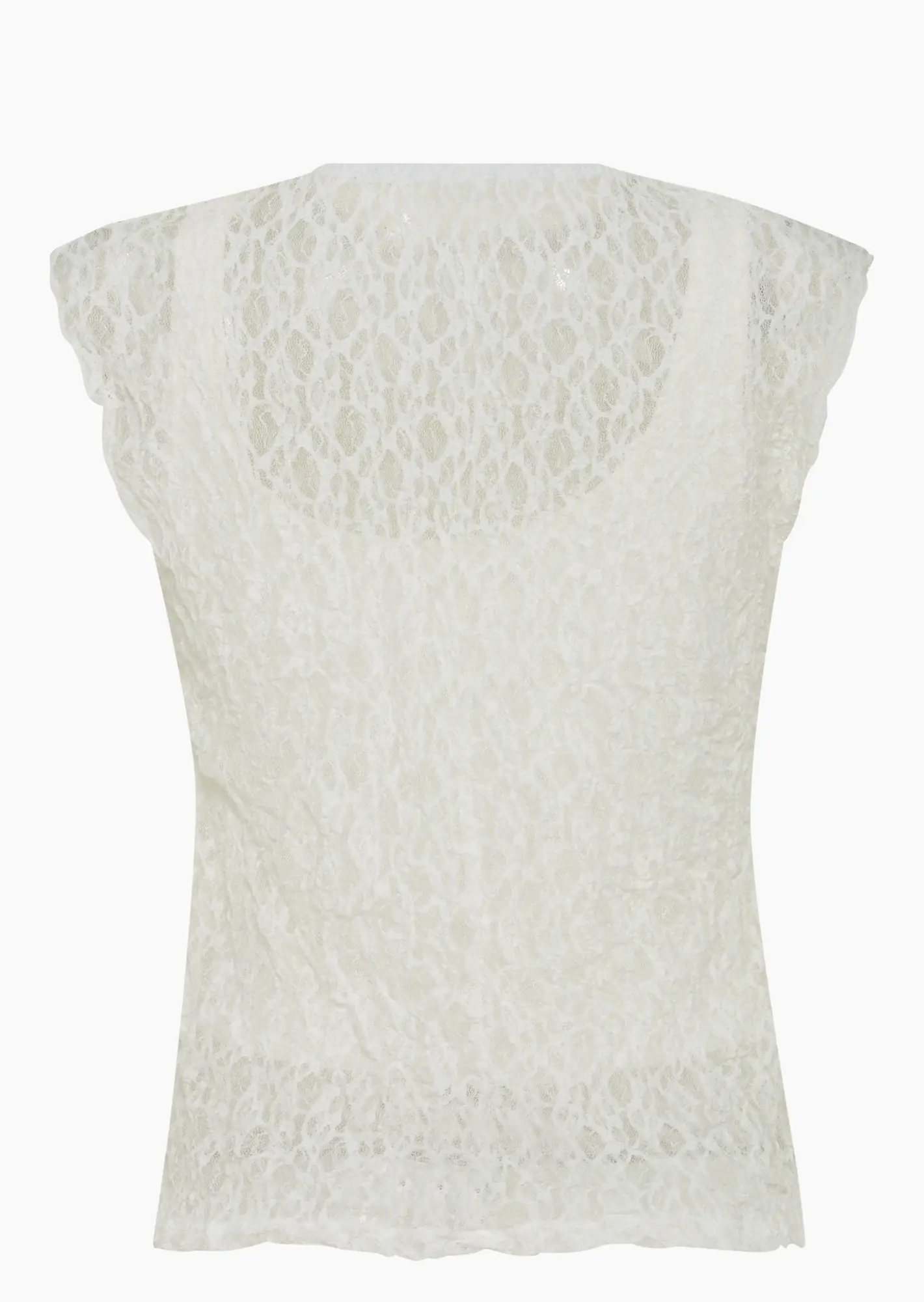Spitzenshirt im Layering, offwhite