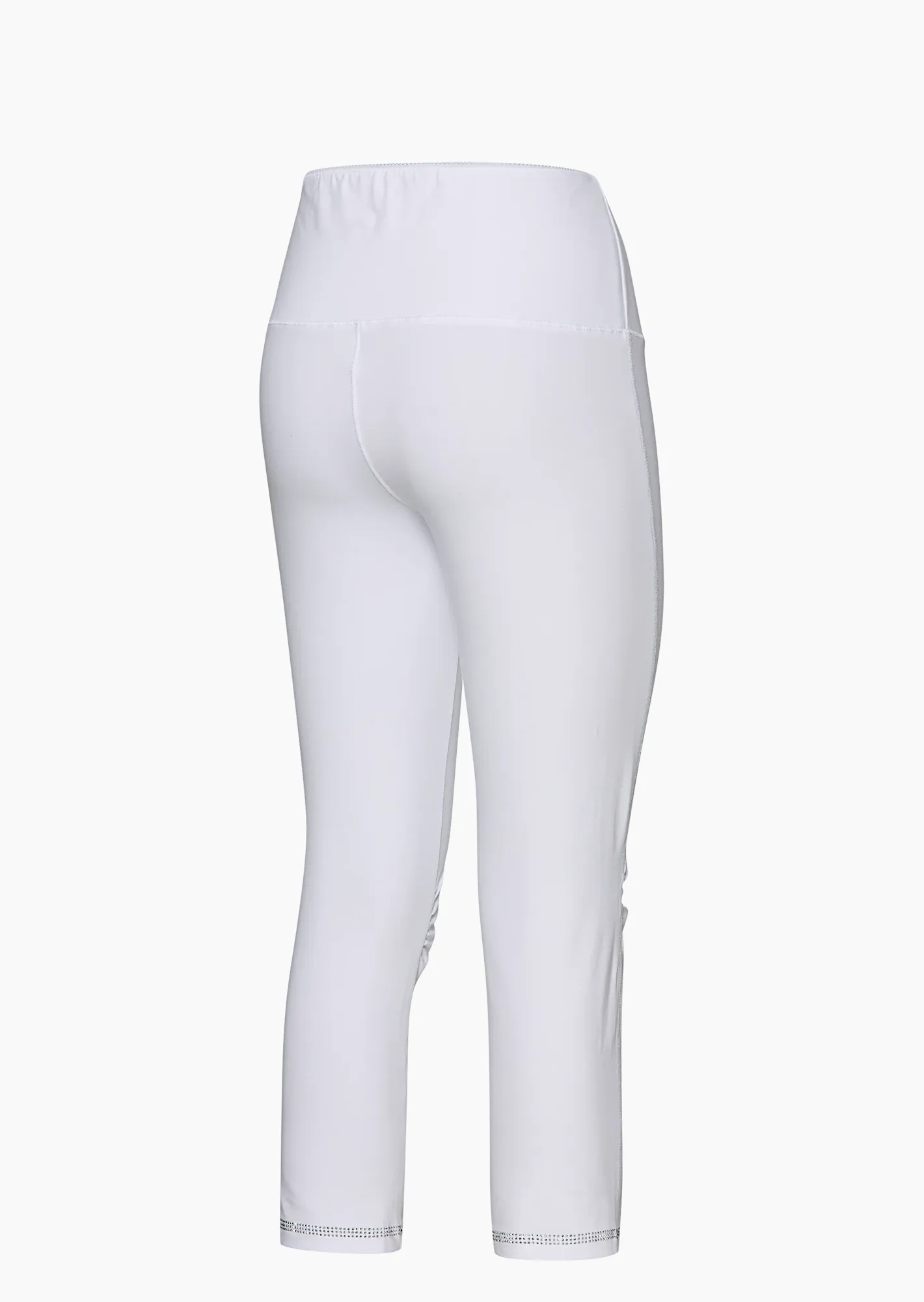 Capri-Leggings mit Ziersteinen, weiß