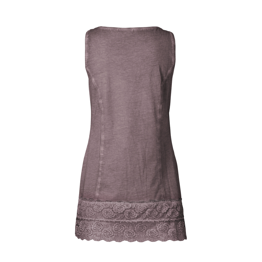 Basic Top aus Baumwolle mit Spitze 76 cm, make up