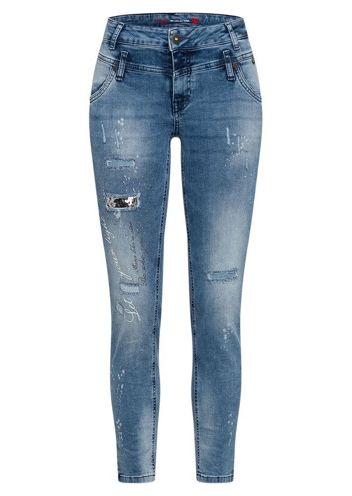 Doppelbundjeans, light blue denim
