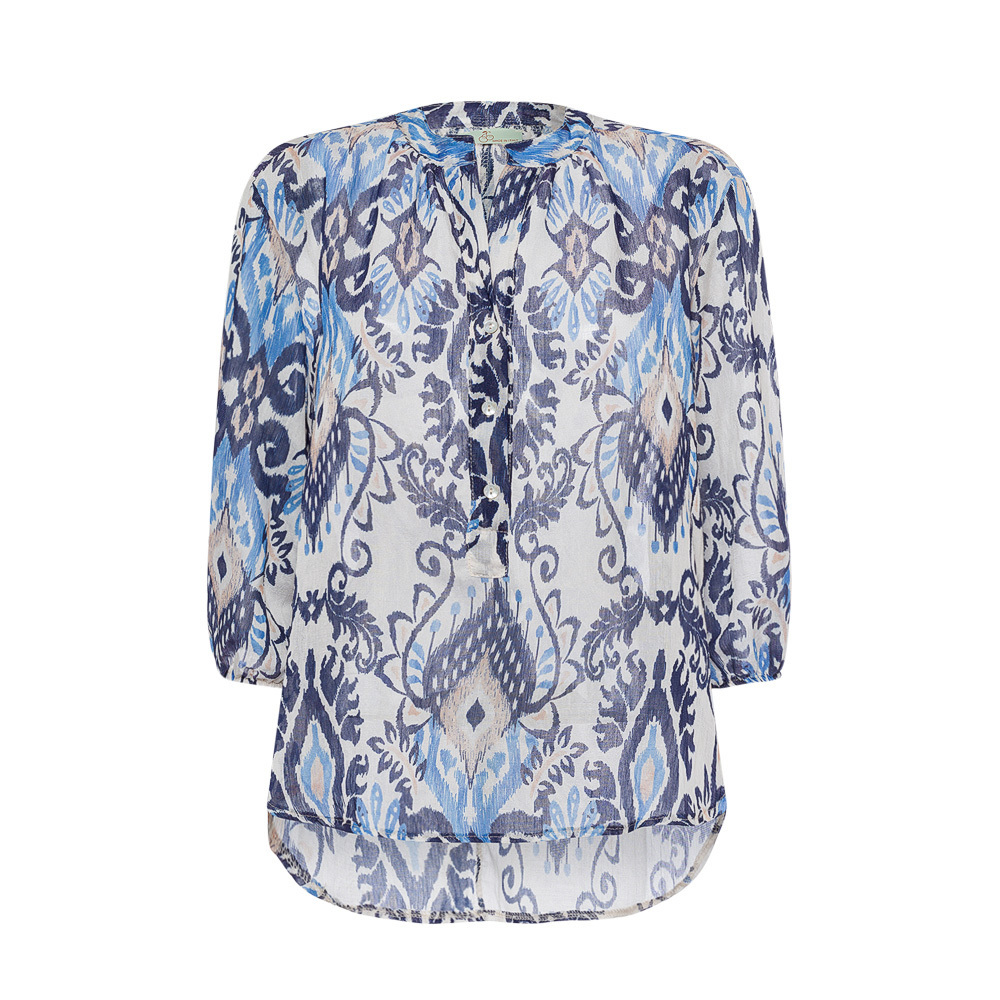Bluse 'Blume', blau