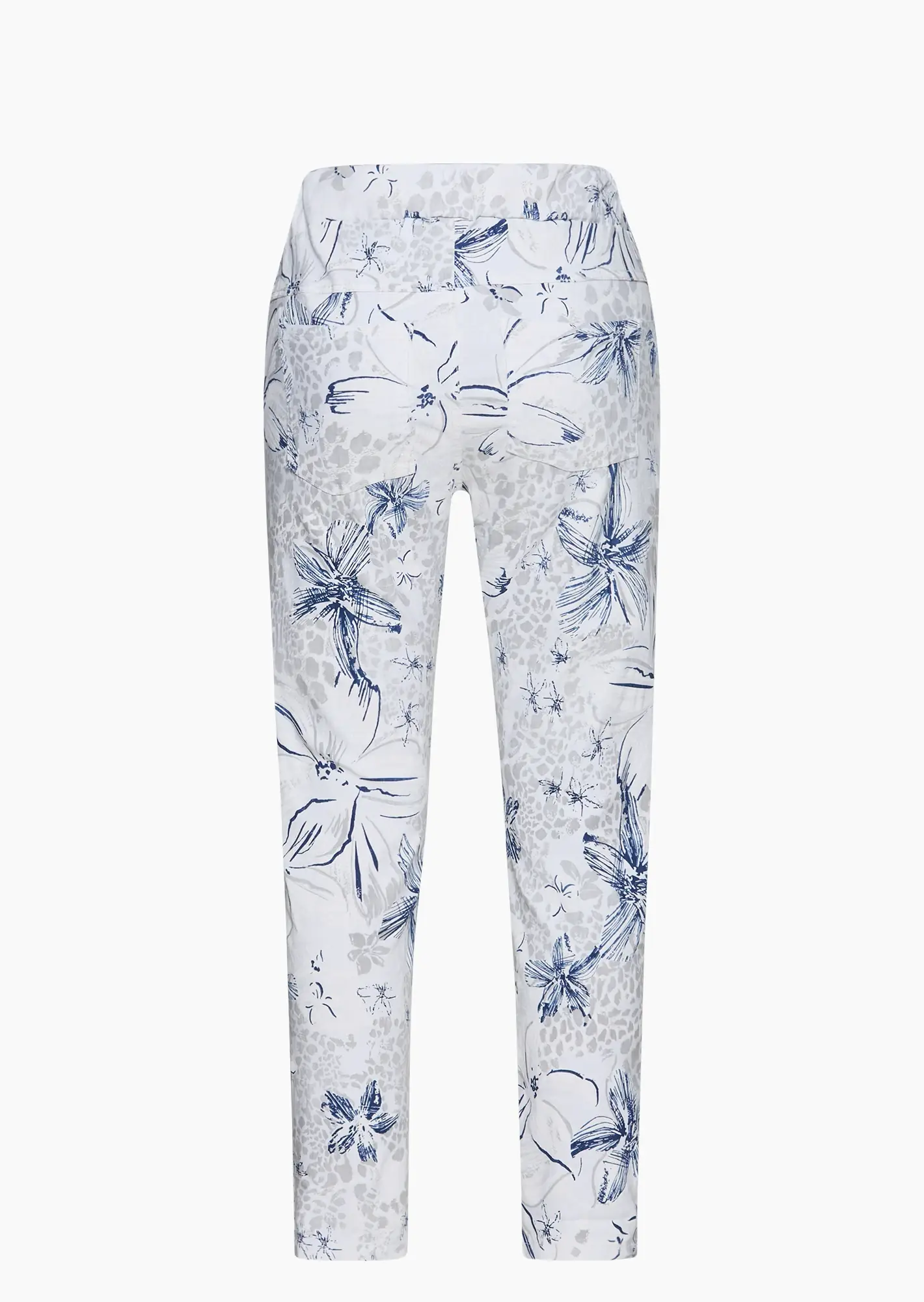 Joggpants mit sommerlichem Alloverprint, weiß