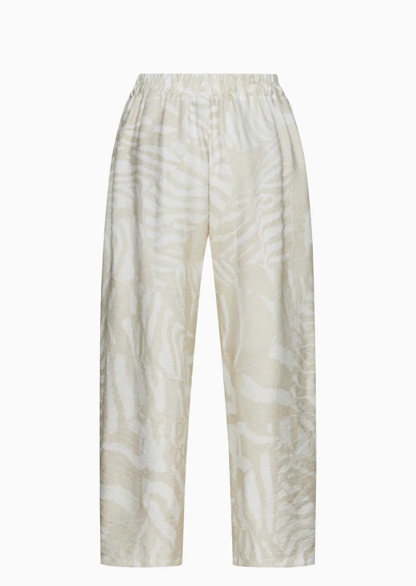 Leichte Viskose-Hose im Alloverprint, crema