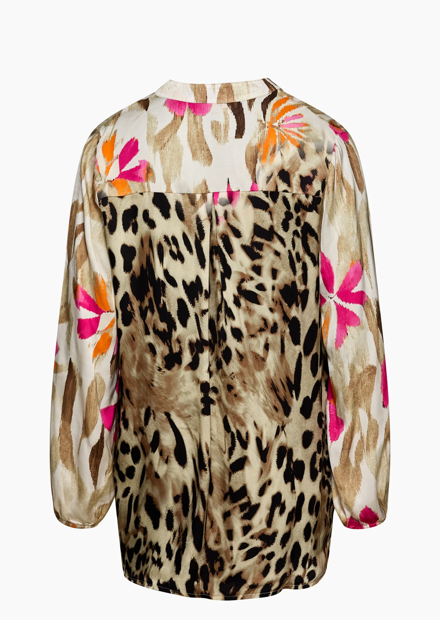 Bluse aus Viskose-Satin, crema-schwarz