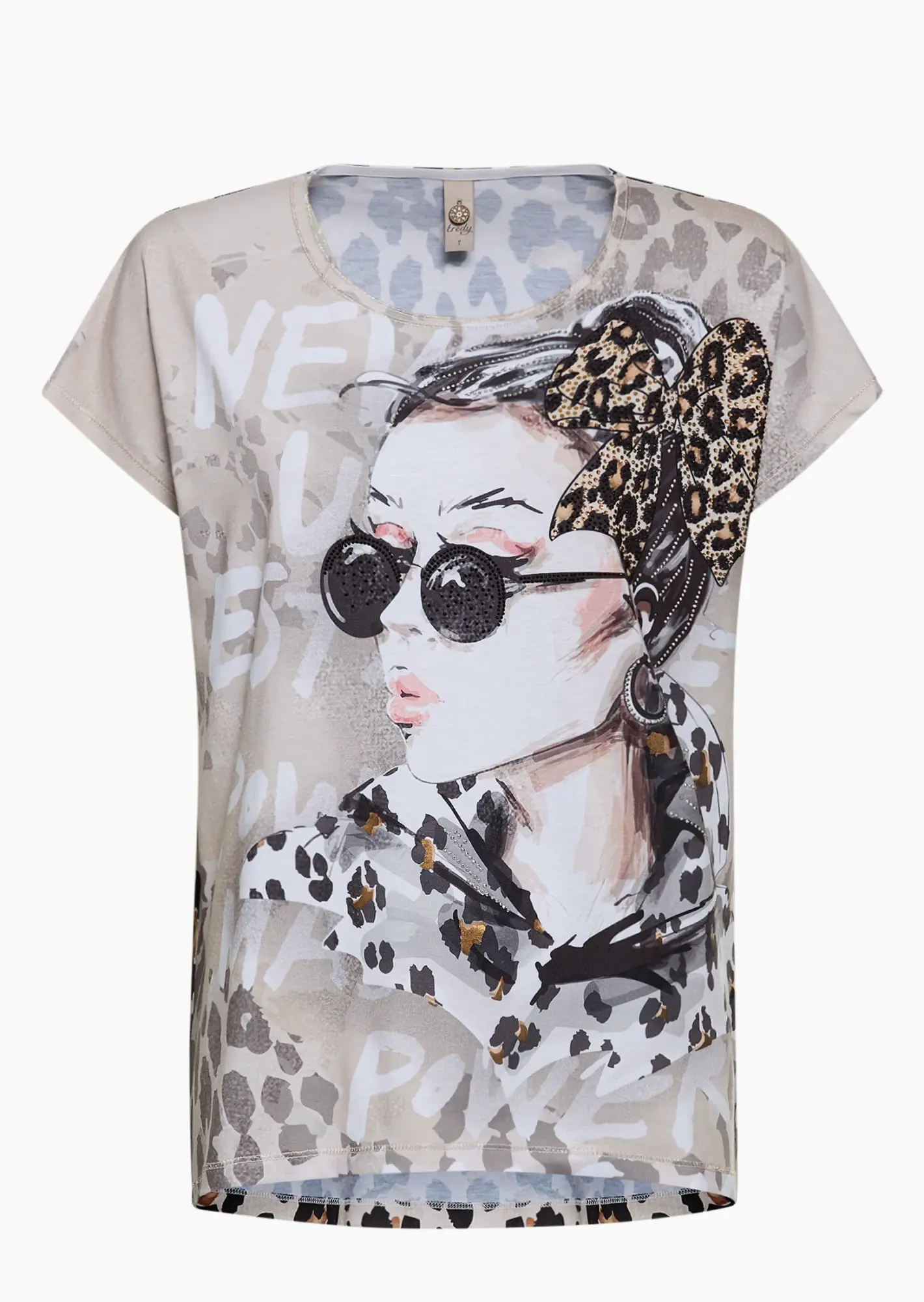 Shirt 'Leostyle', crema