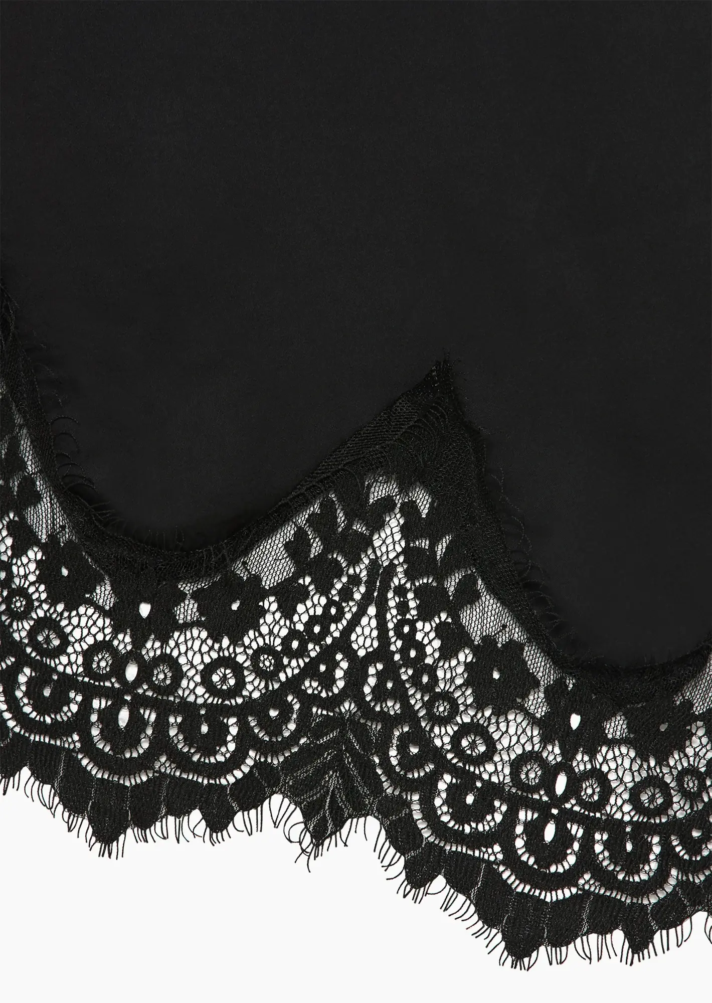 asymmetrisches Shirt aus Viskose-Satin, schwarz