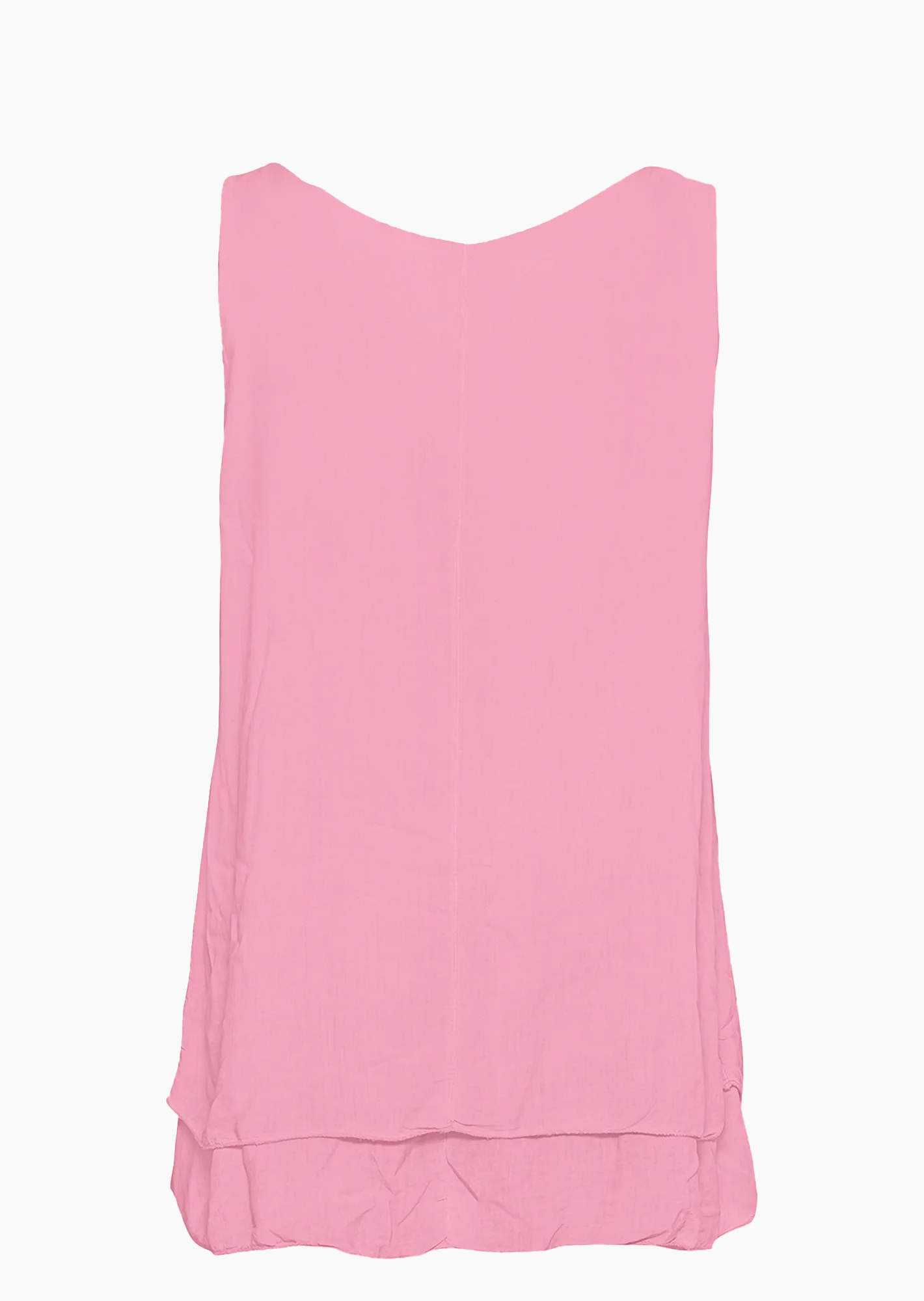 Viskose-Blusentop im Layering, neonpink
