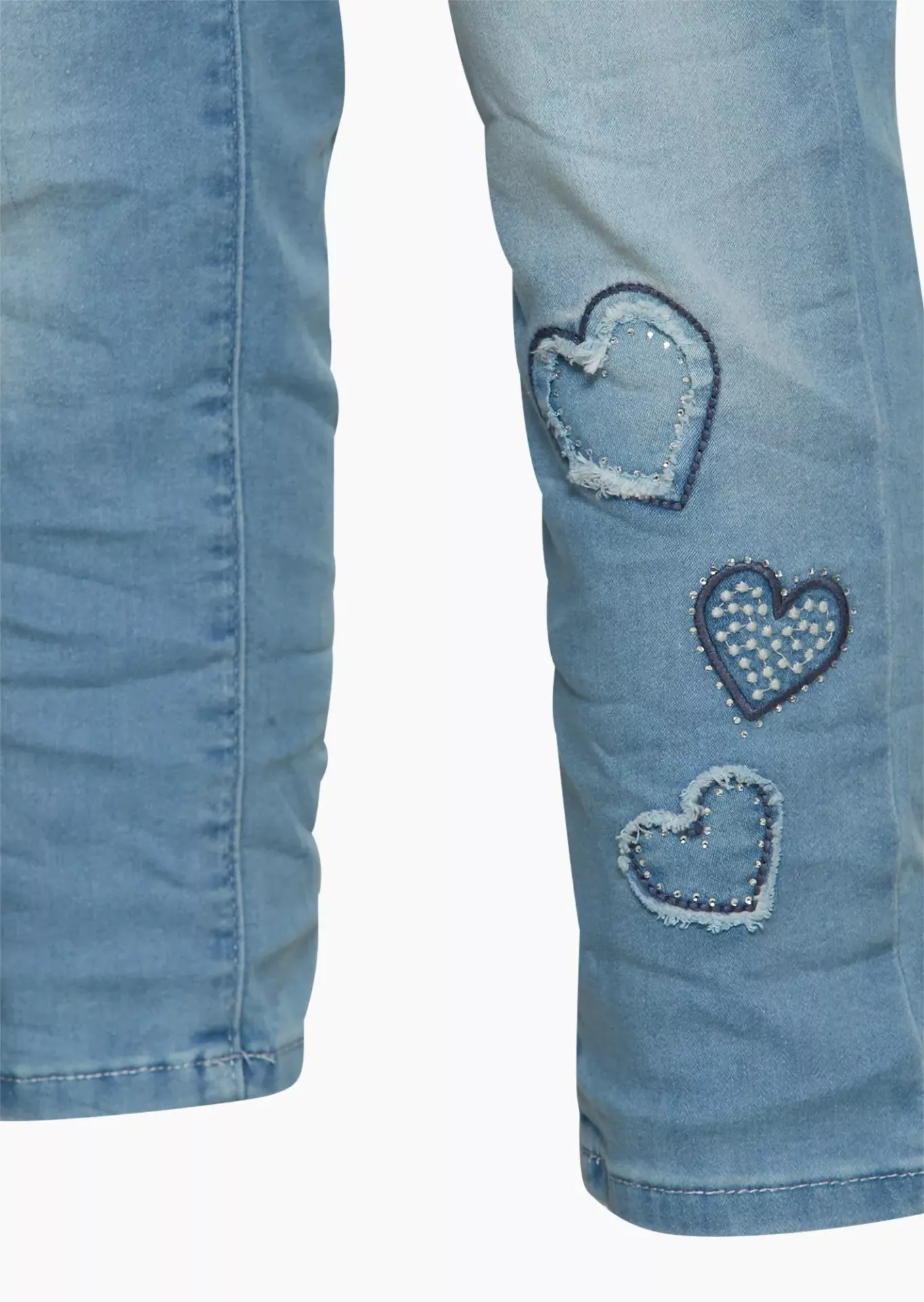 Jeggings mit Herzen, light blue denim