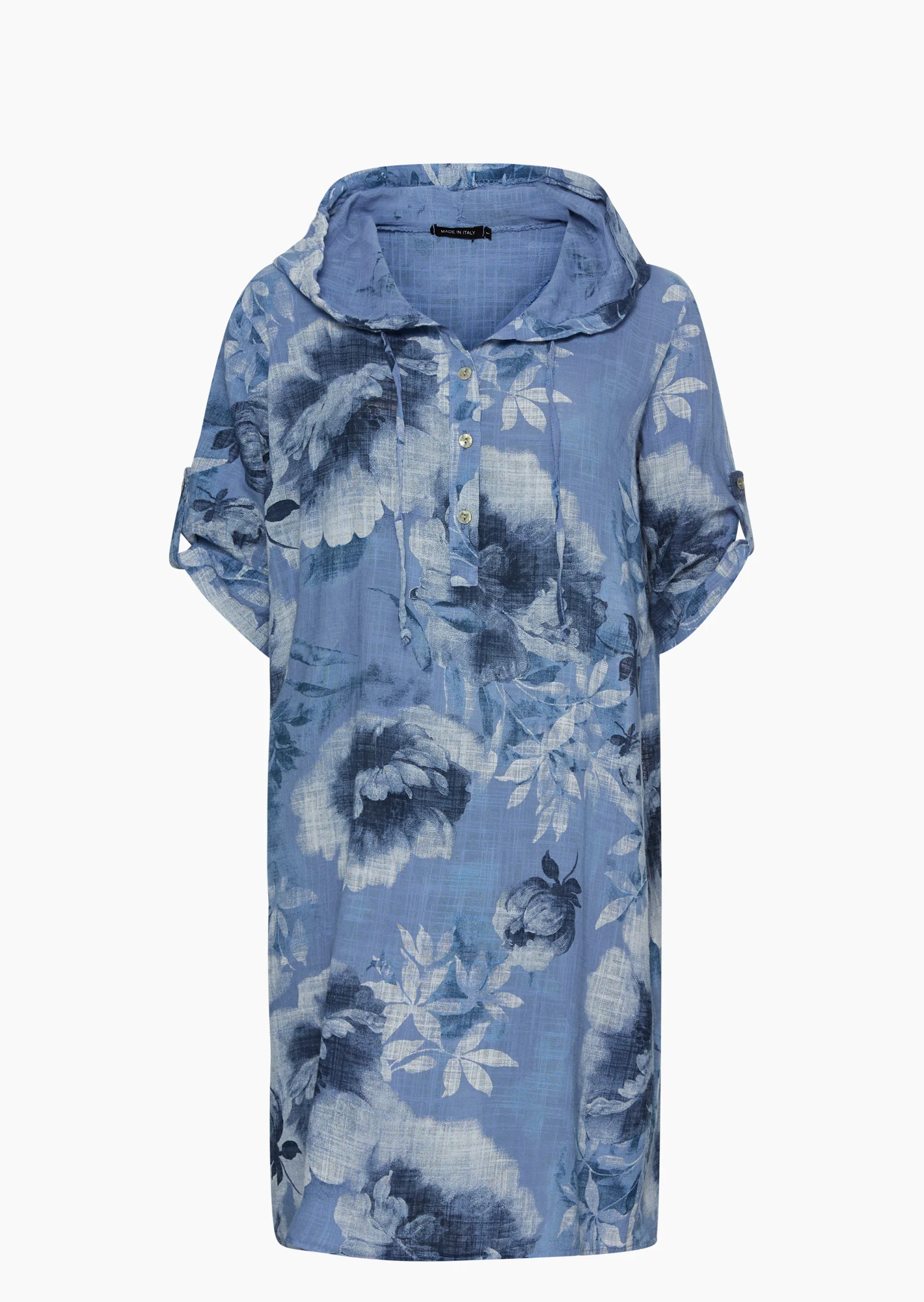 Hemdkleid mit Kapuze, blue
