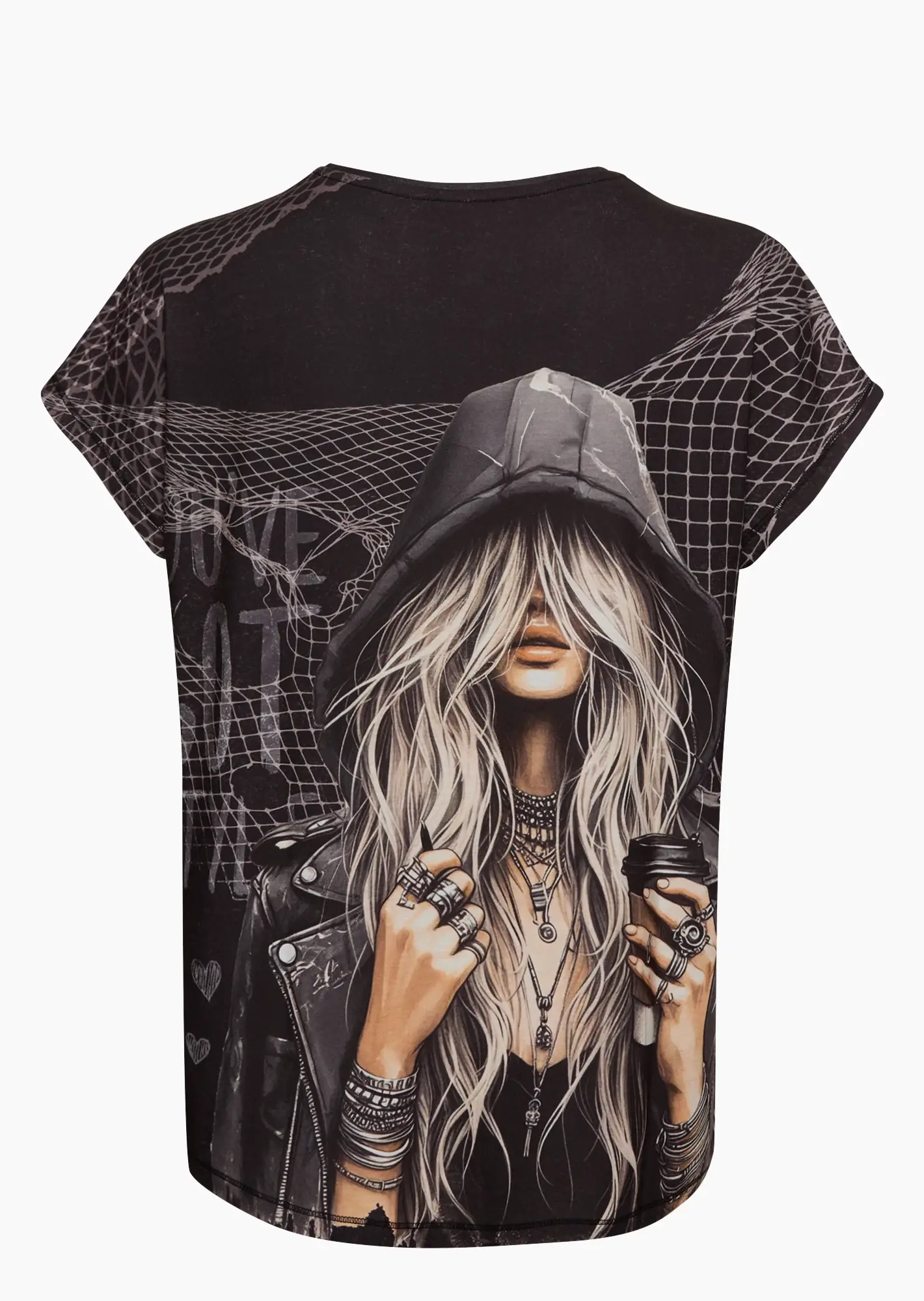 lockeres Shirt mit Ziersteinen, schwarz