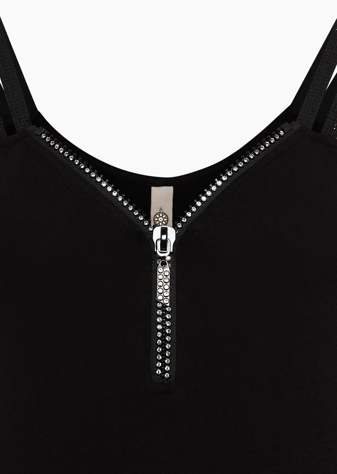 Kleid mit Glitzer-Reißverschluss, schwarz