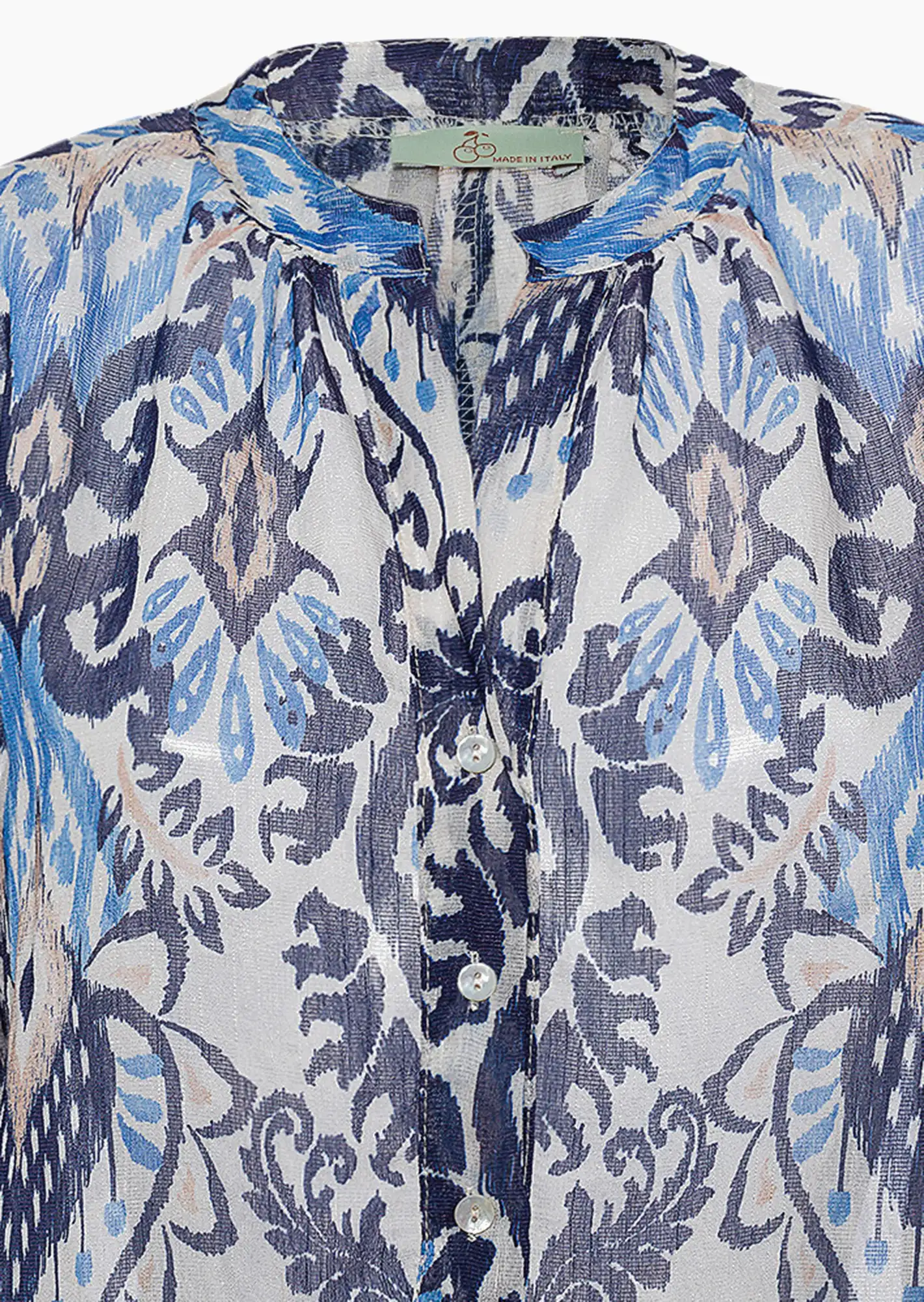 Bluse im Alloverprint, blau
