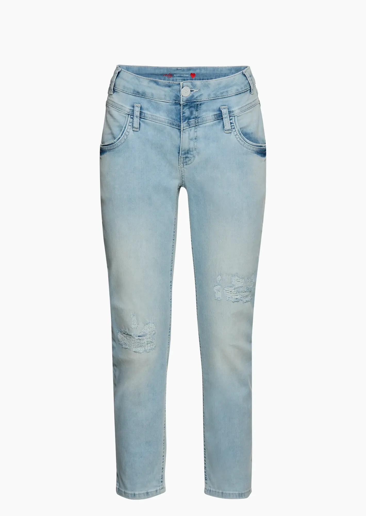 Jeans im Used-Look & Destroyed-Optik, bleached denim