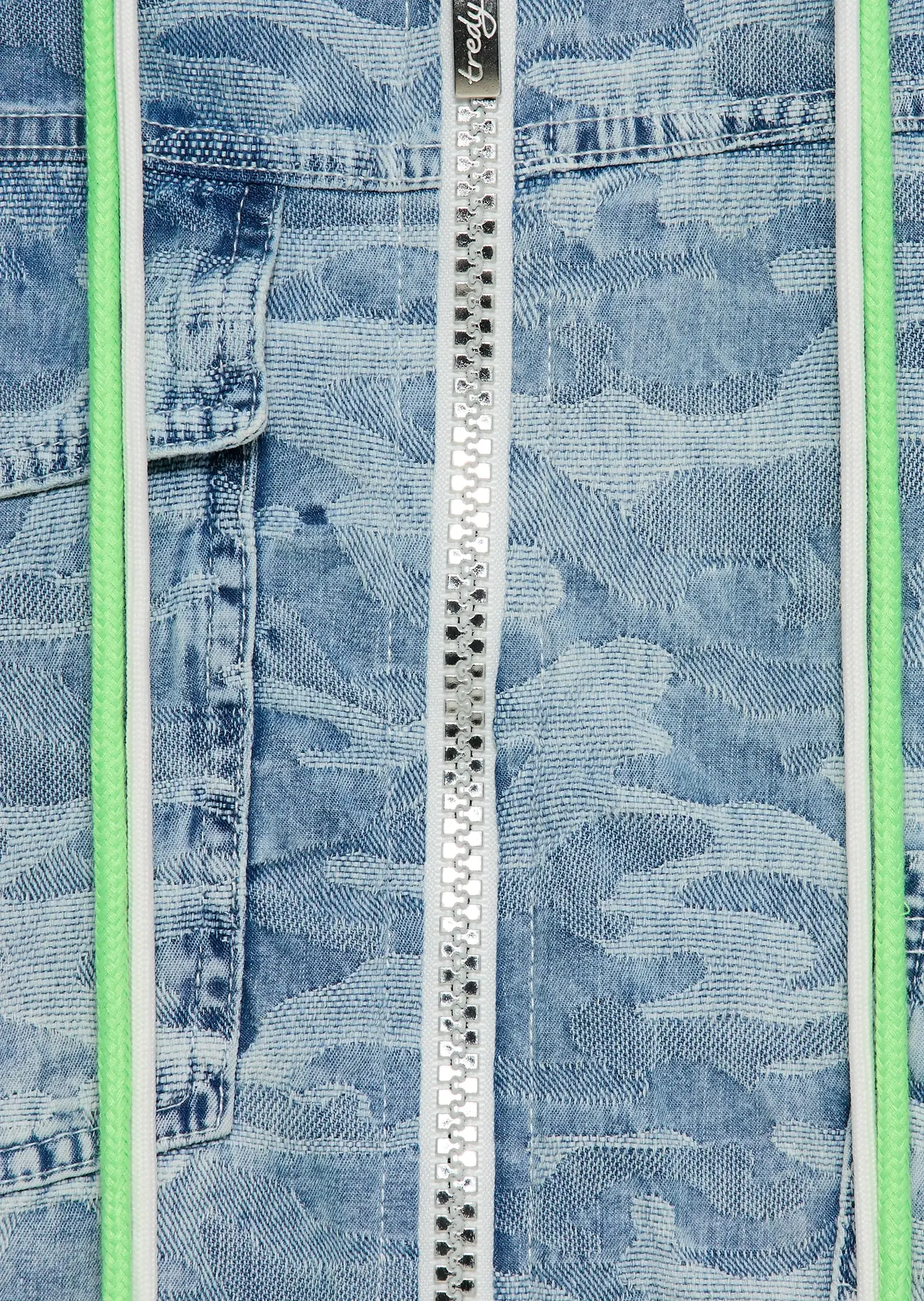 gemusterte Jeansjacke, bleached denim