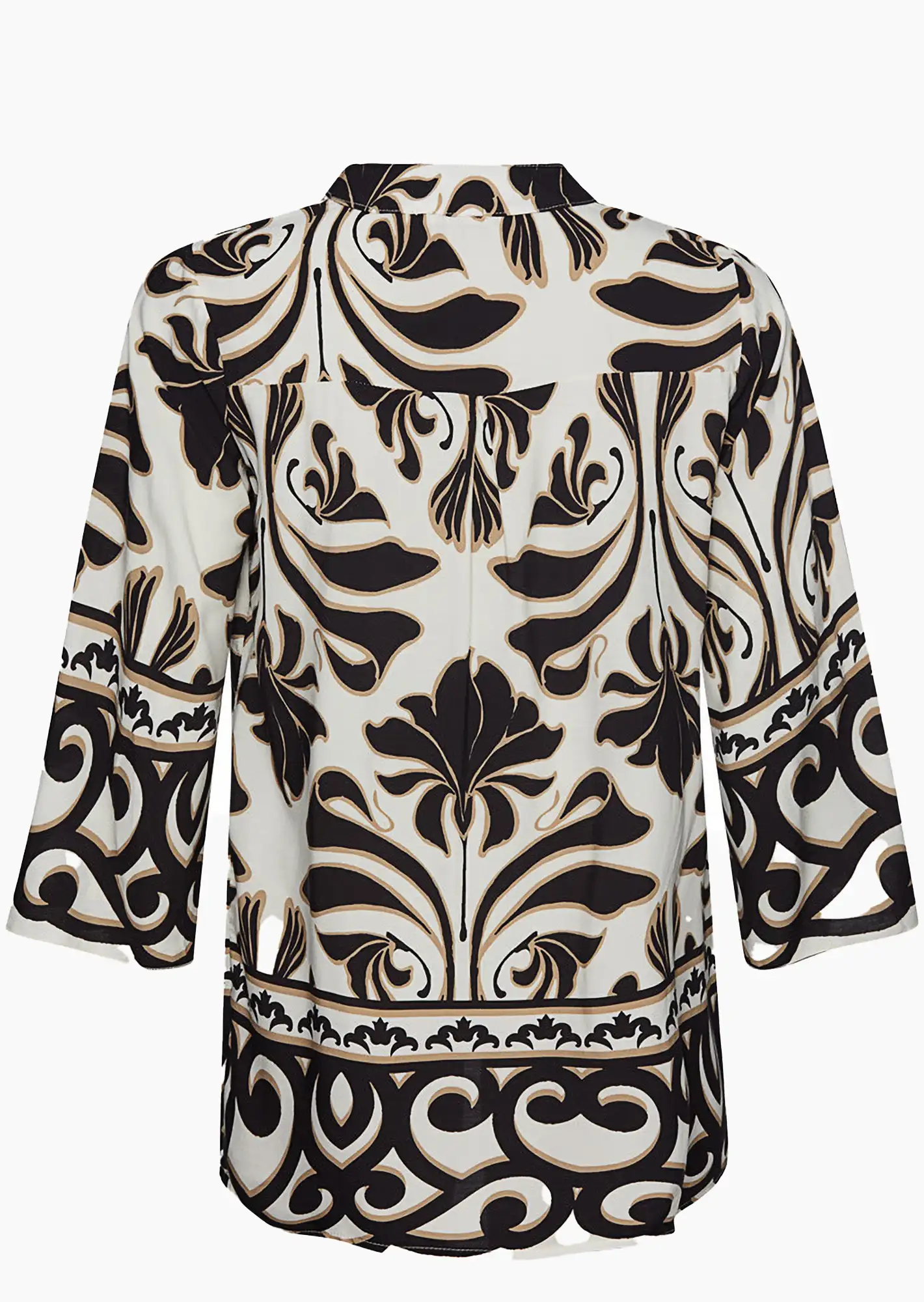Bluse im Alloverprint, schwarz-offwhite