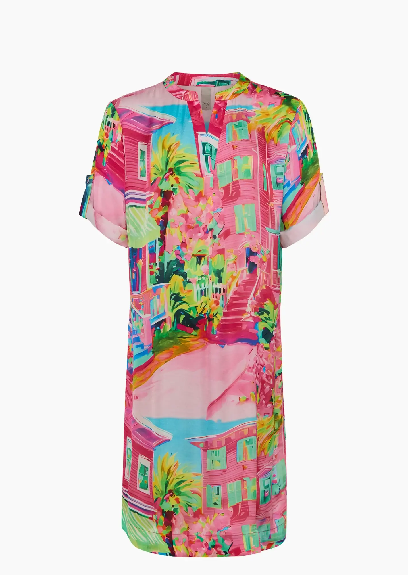 Kleid aus Viskose-Satin, pink