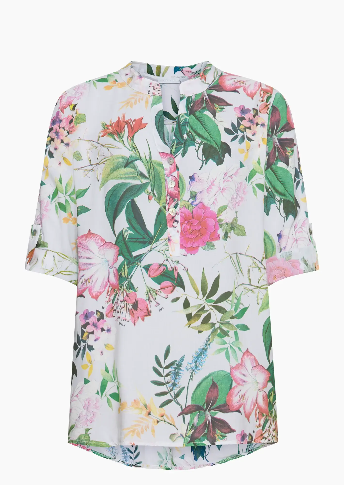 Bluse mit floralem Print, offwhite