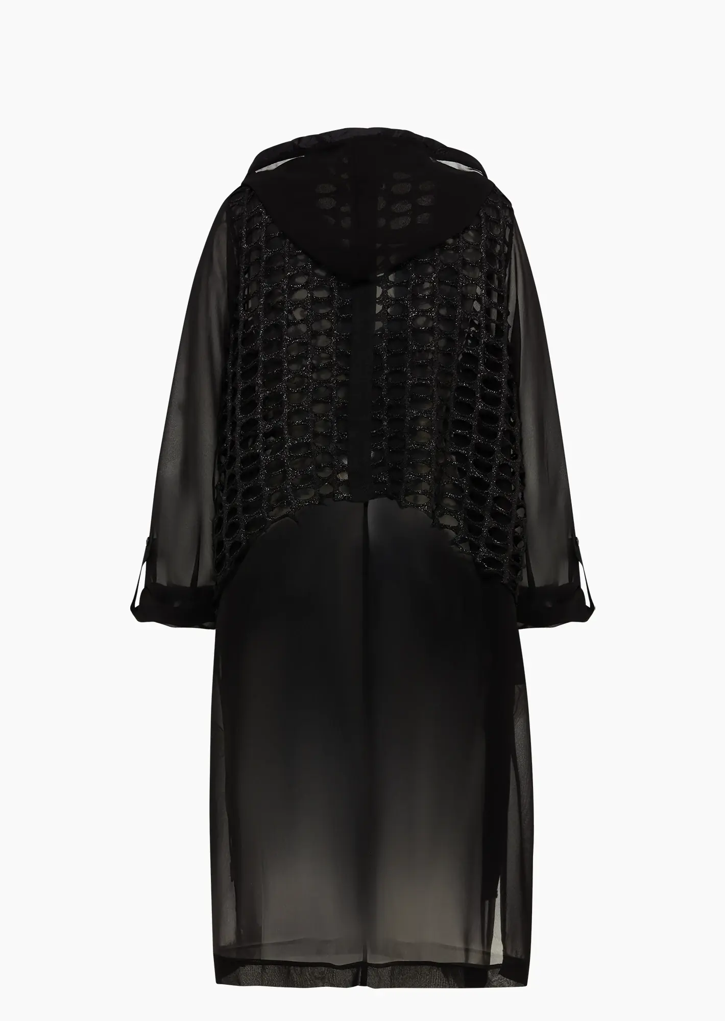 stylischer Mantel mit Highlights, schwarz