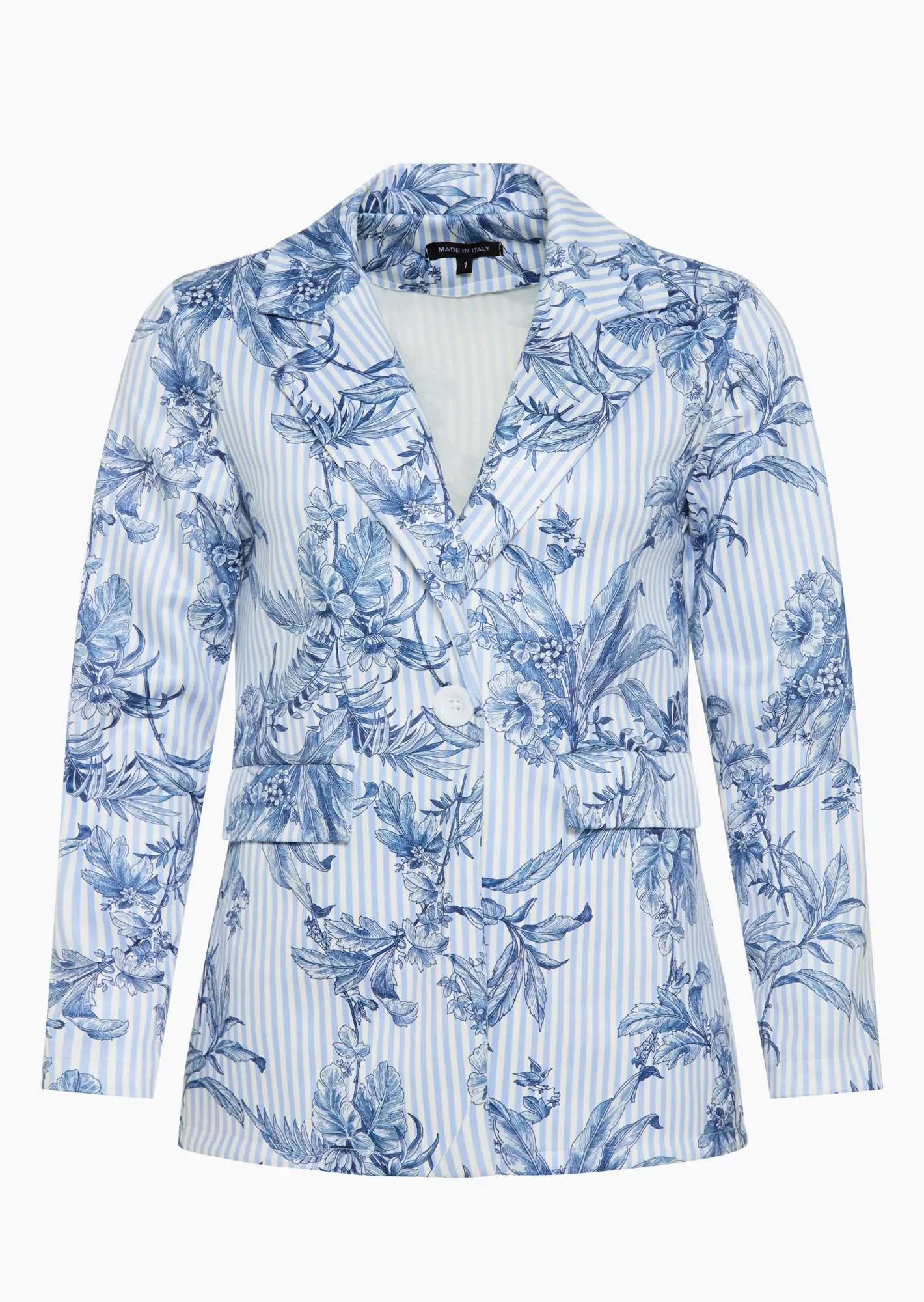 Suede-Blazer mit floralen Motiven,