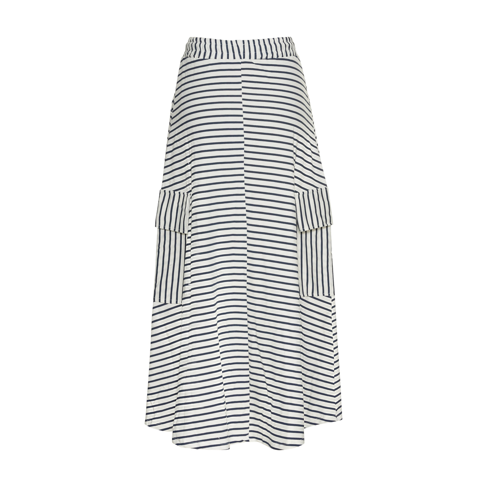 Maxi-Rock im Cargo-Look, navy-weiß