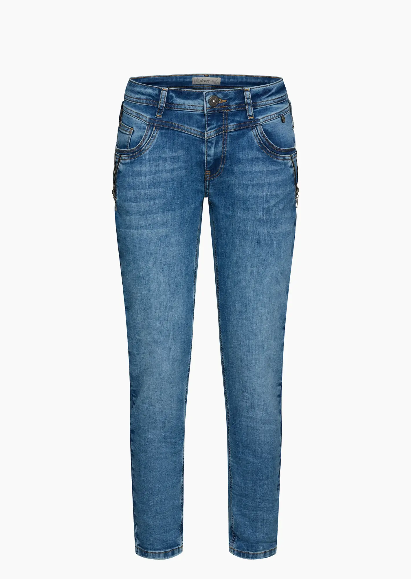 Doppelbundjeans, light blue denim