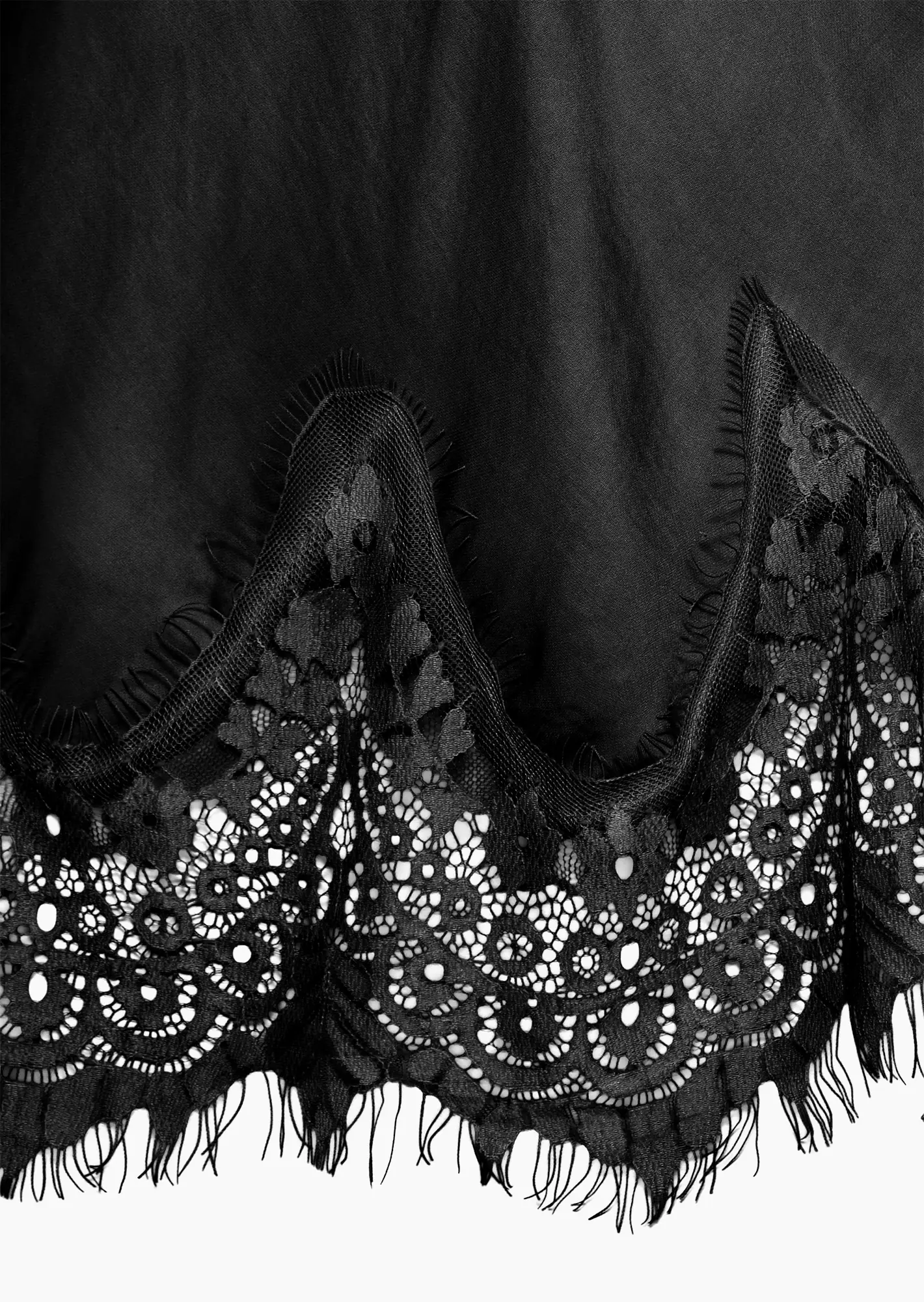 Top aus Viskose-Satin, schwarz