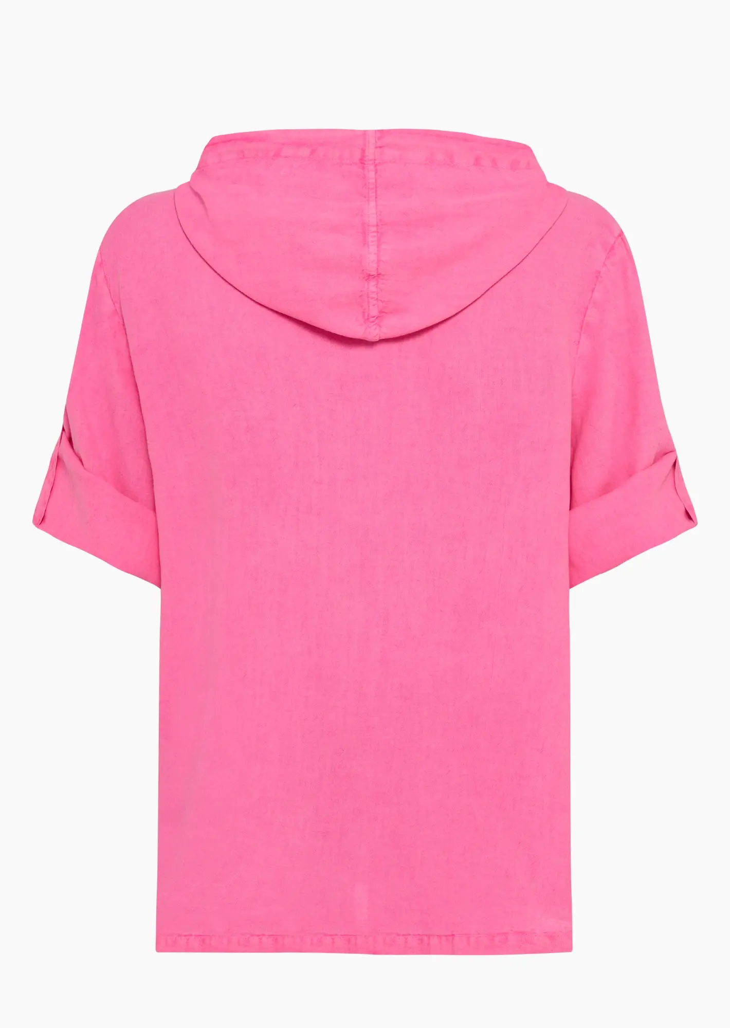 luftige Leinenmixbluse, neonpink