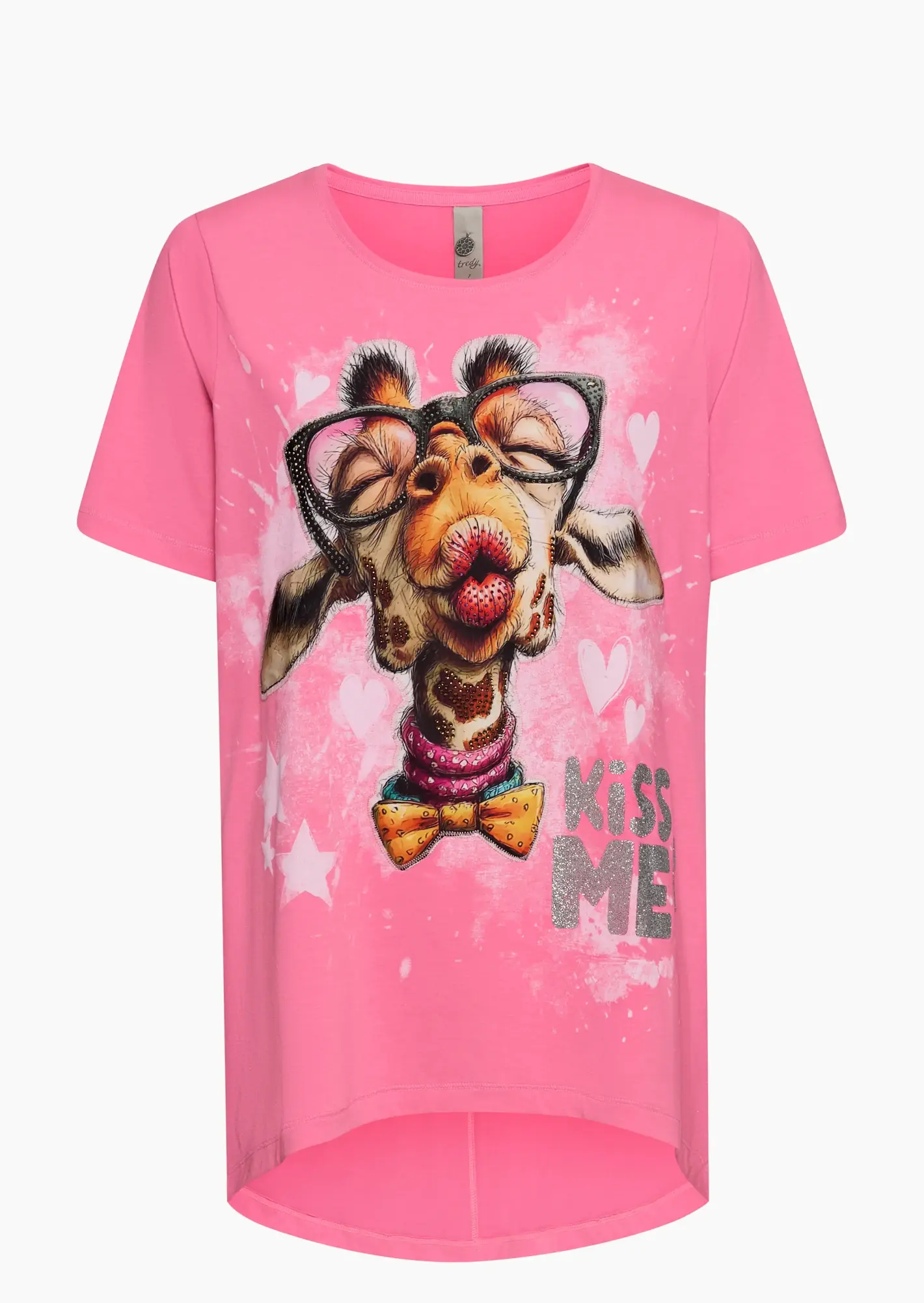 Shirt mit Print & Glitzerdetails, candy