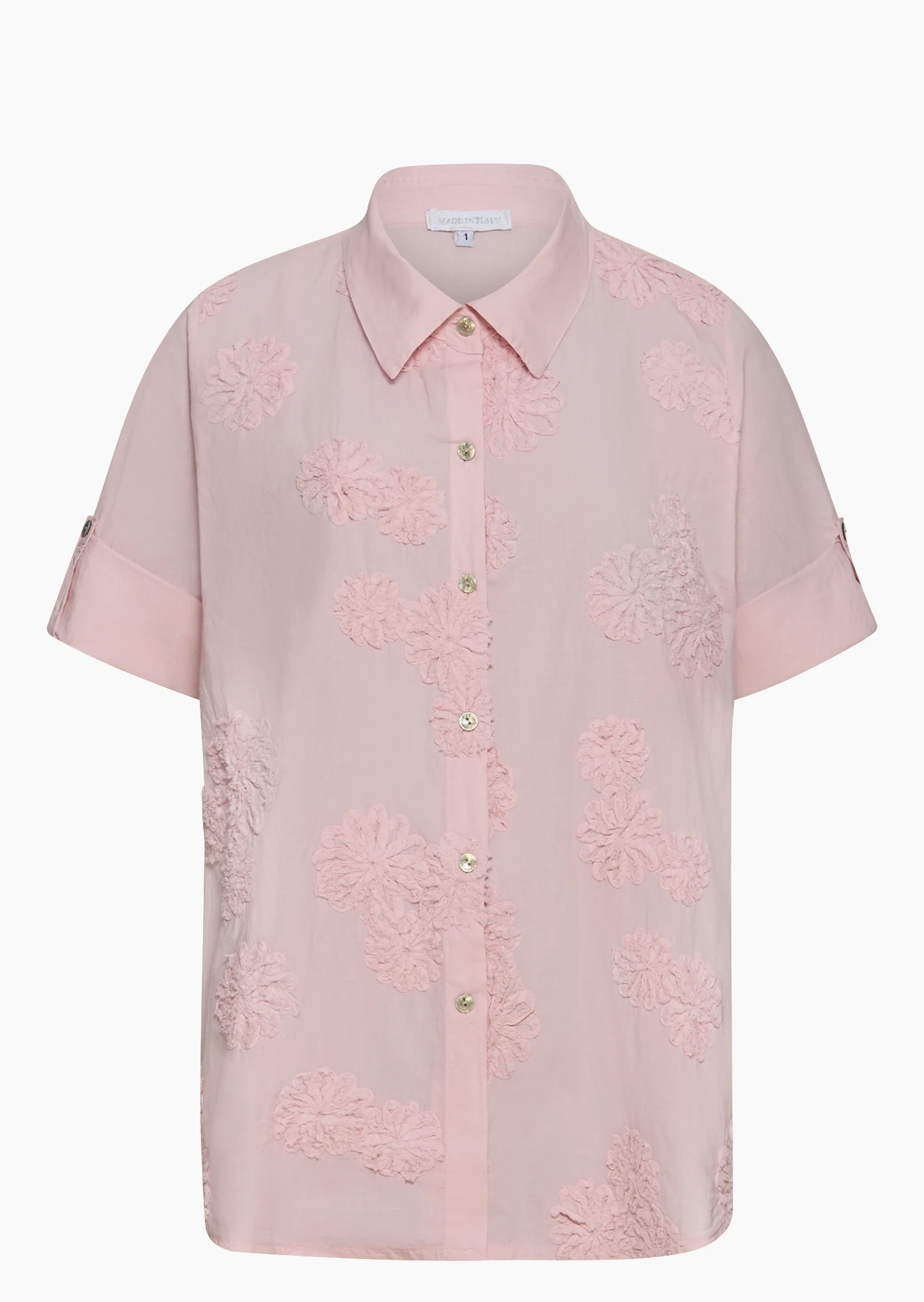 Bluse Blumenpatches, rosenholz