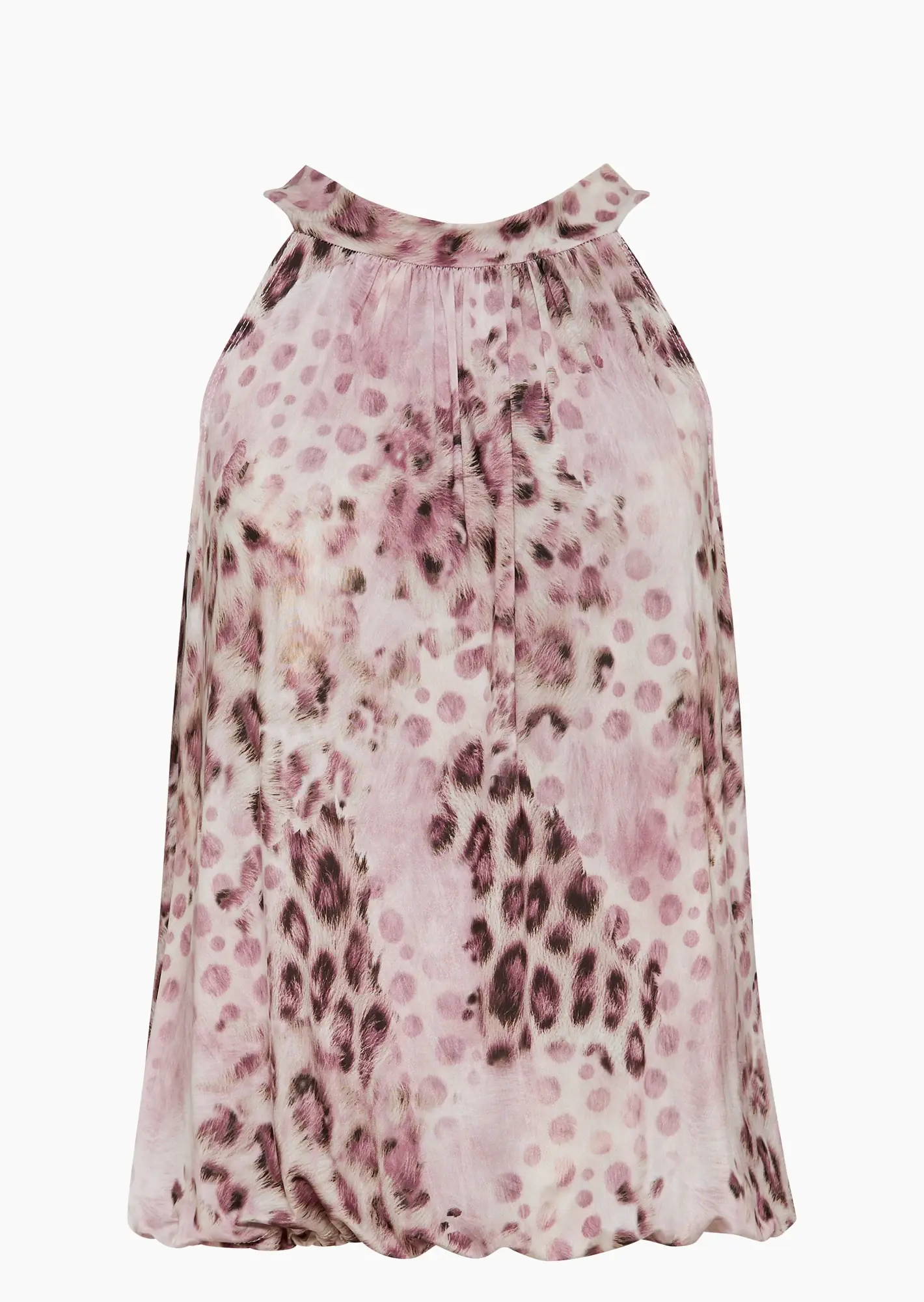 Neckholdertop im Animalprint, rosenholz