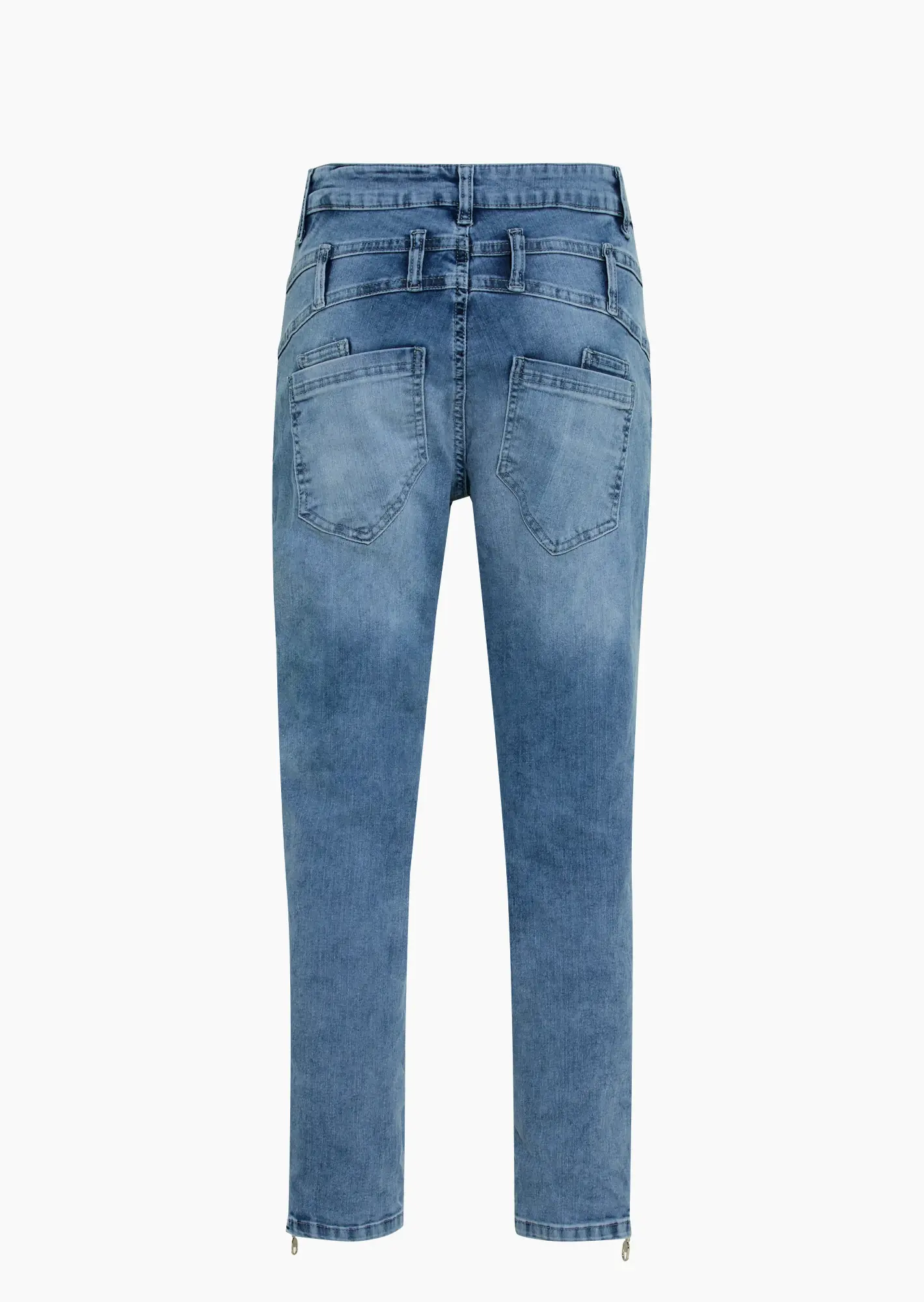 Jeans mit dekorativen Reißverschlüssen, light blue denim