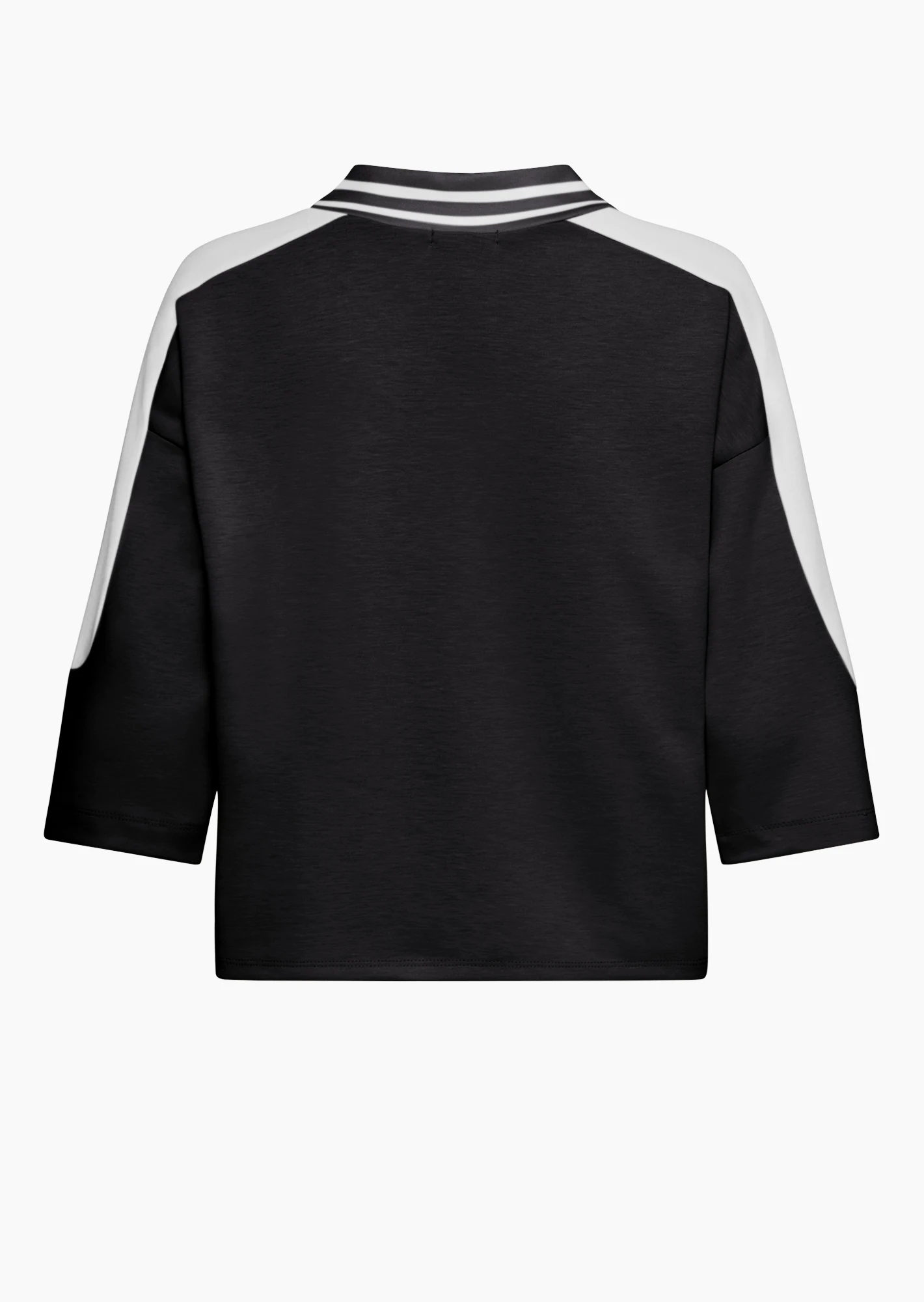 Sweatpullover mit V-Ausschnitt, schwarz-offwhite