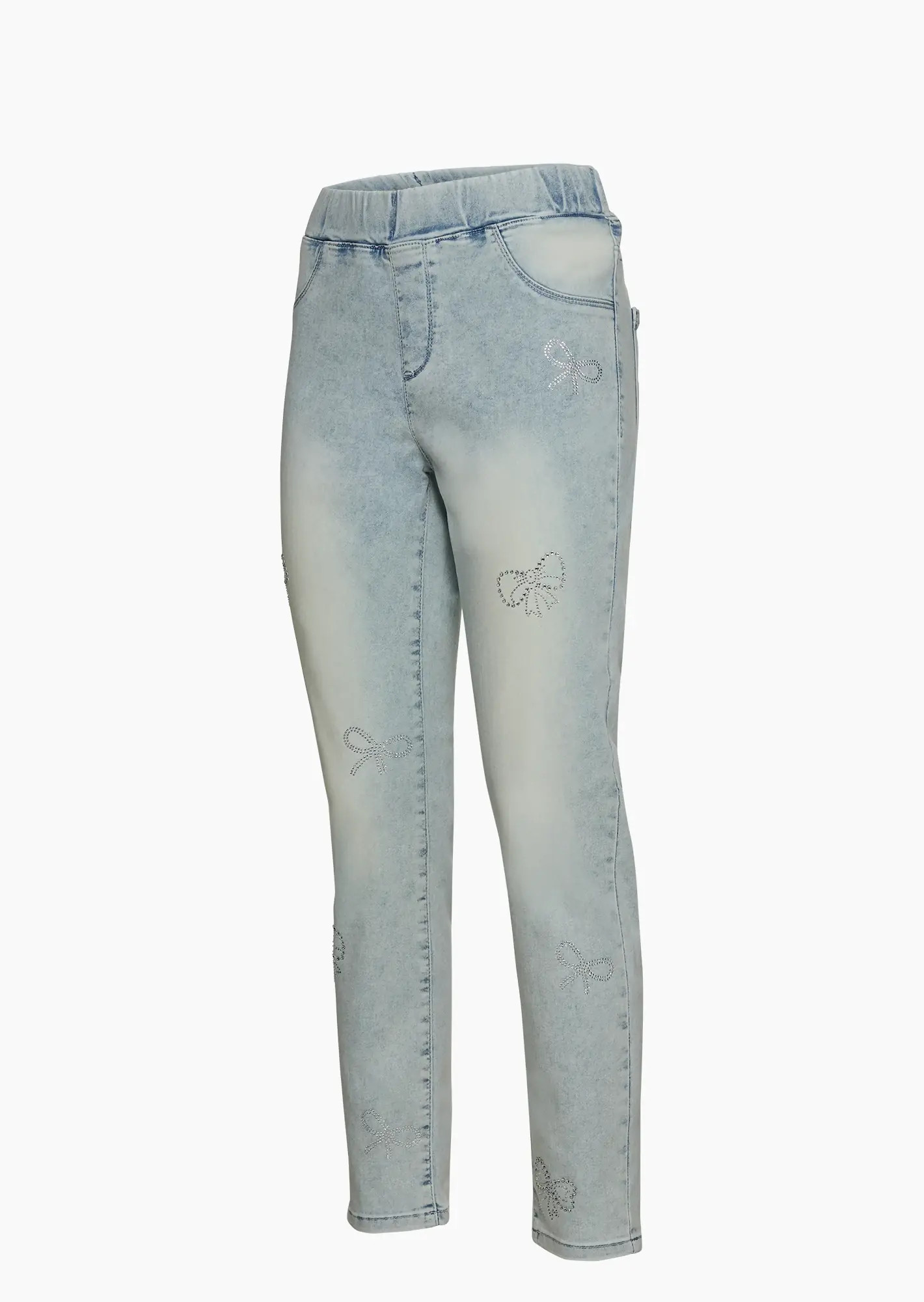 Jeggings mit Ziersteinen, light blue denim