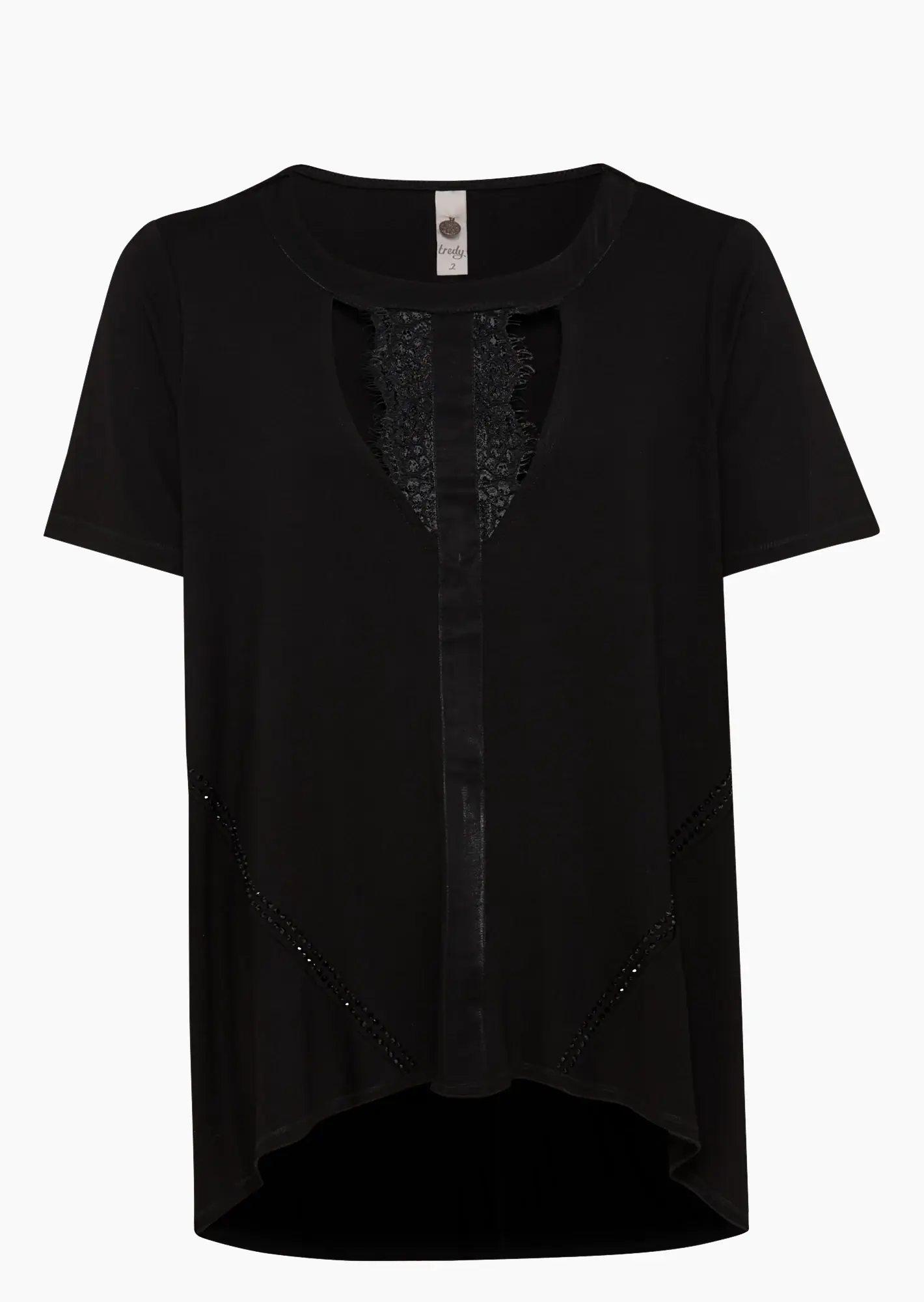 Shirt mit dekorativen Highlights, schwarz
