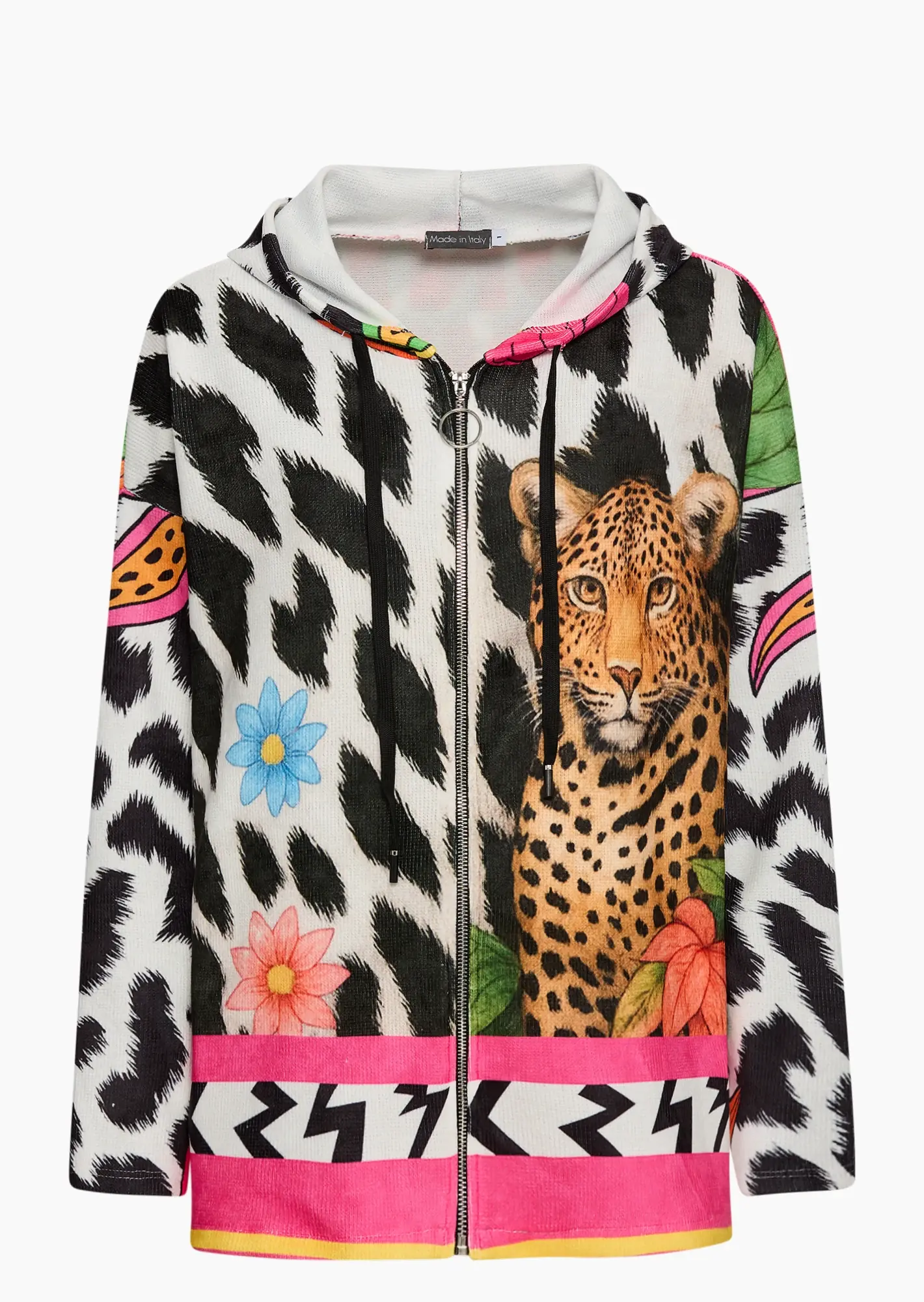Sweatjacke 'Leopard', bunt