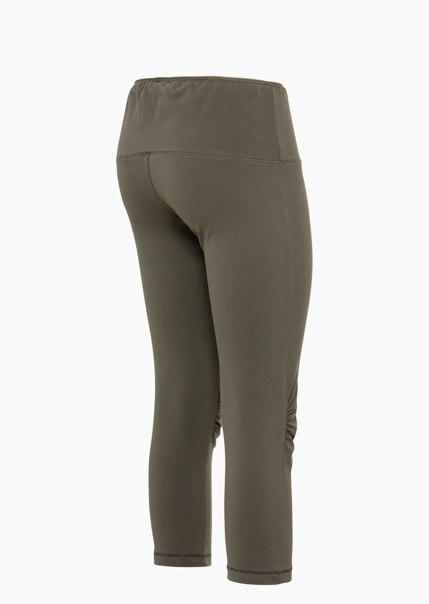 Capri-Leggings mit Ziersteinen, oliv