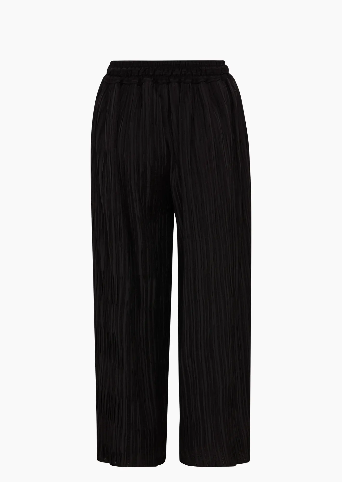 Leichte Wide Leg Hose mit Struktur, schwarz
